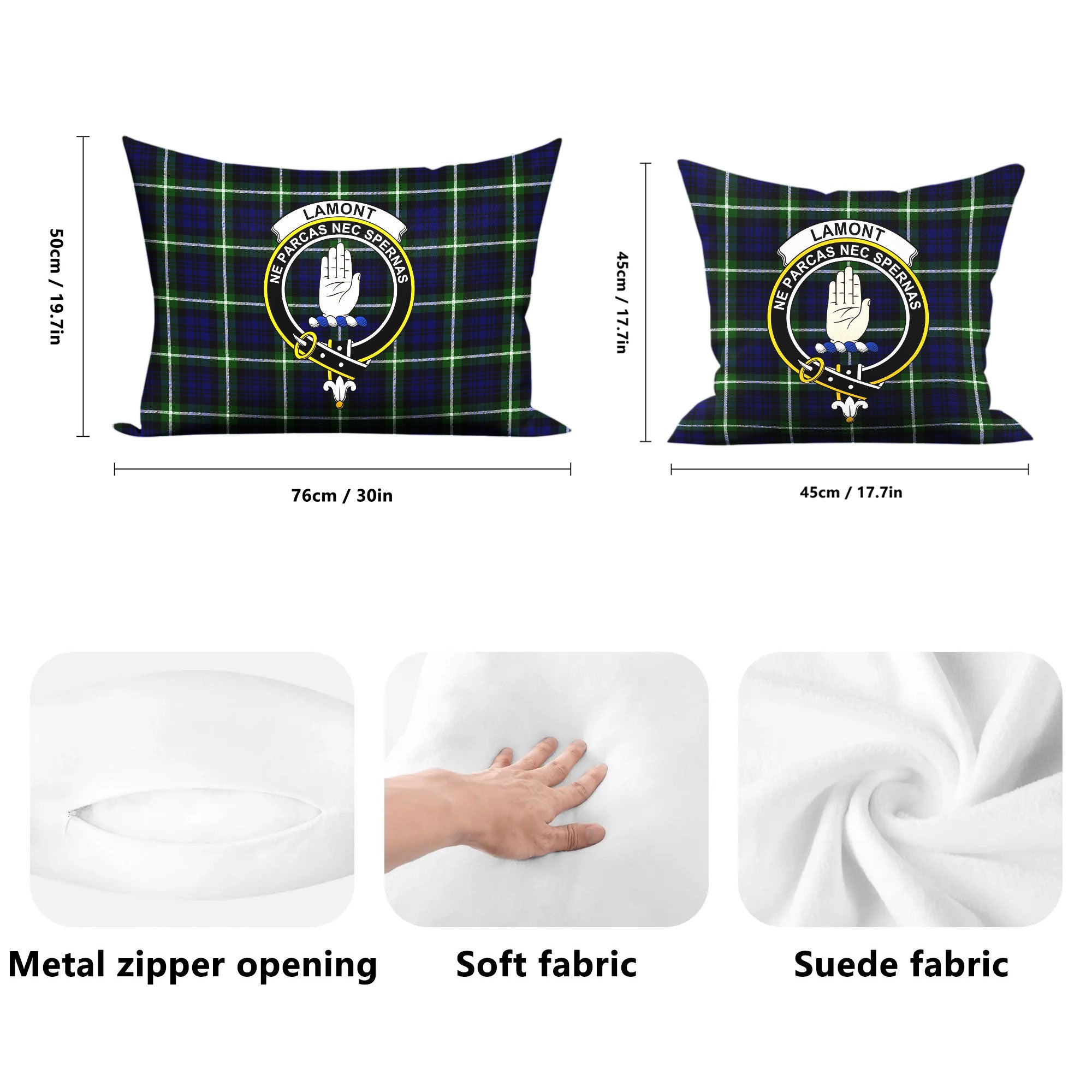 Lamont Modern Tartan Crest Pillow Cover