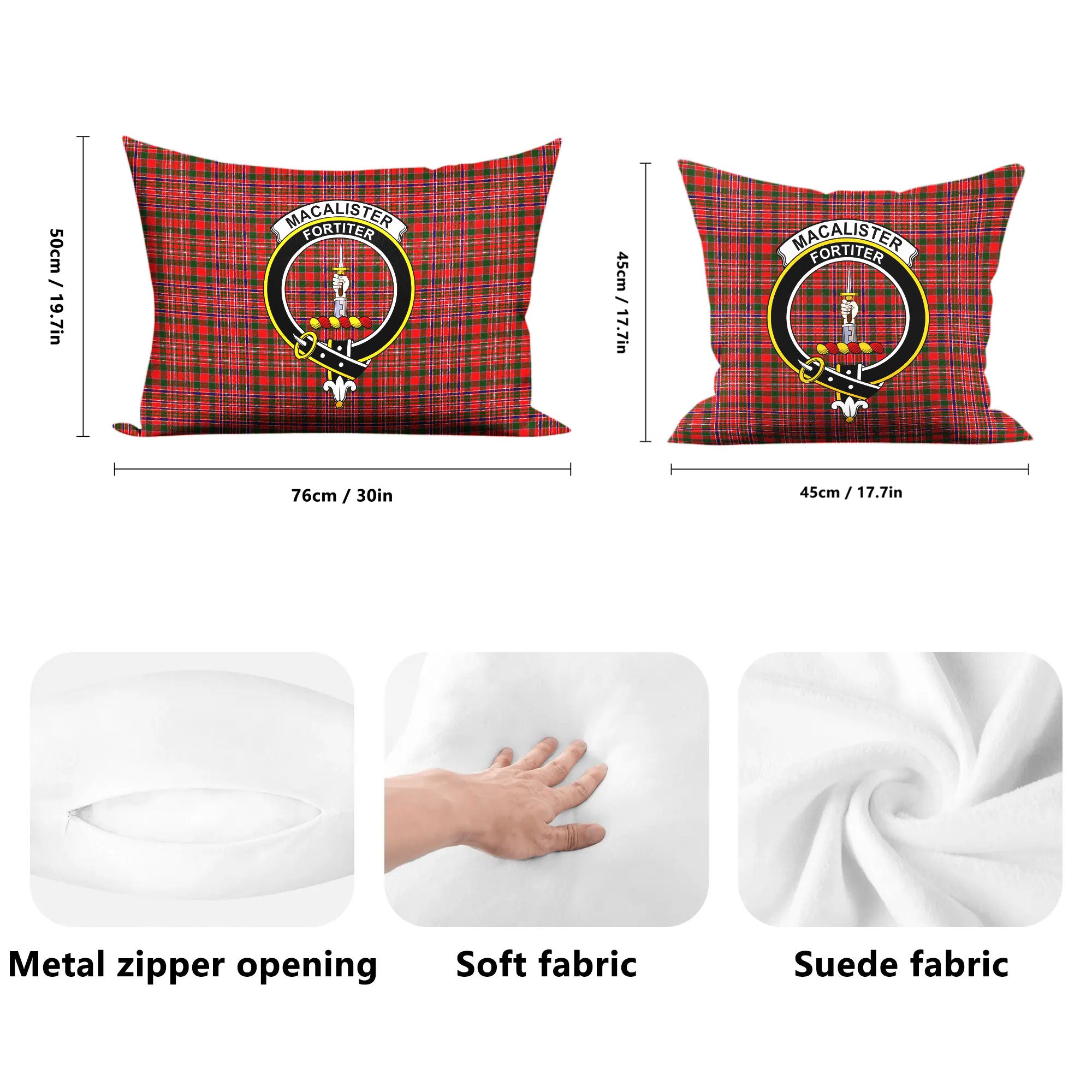 MacAlister Modern Tartan Crest Pillow Cover