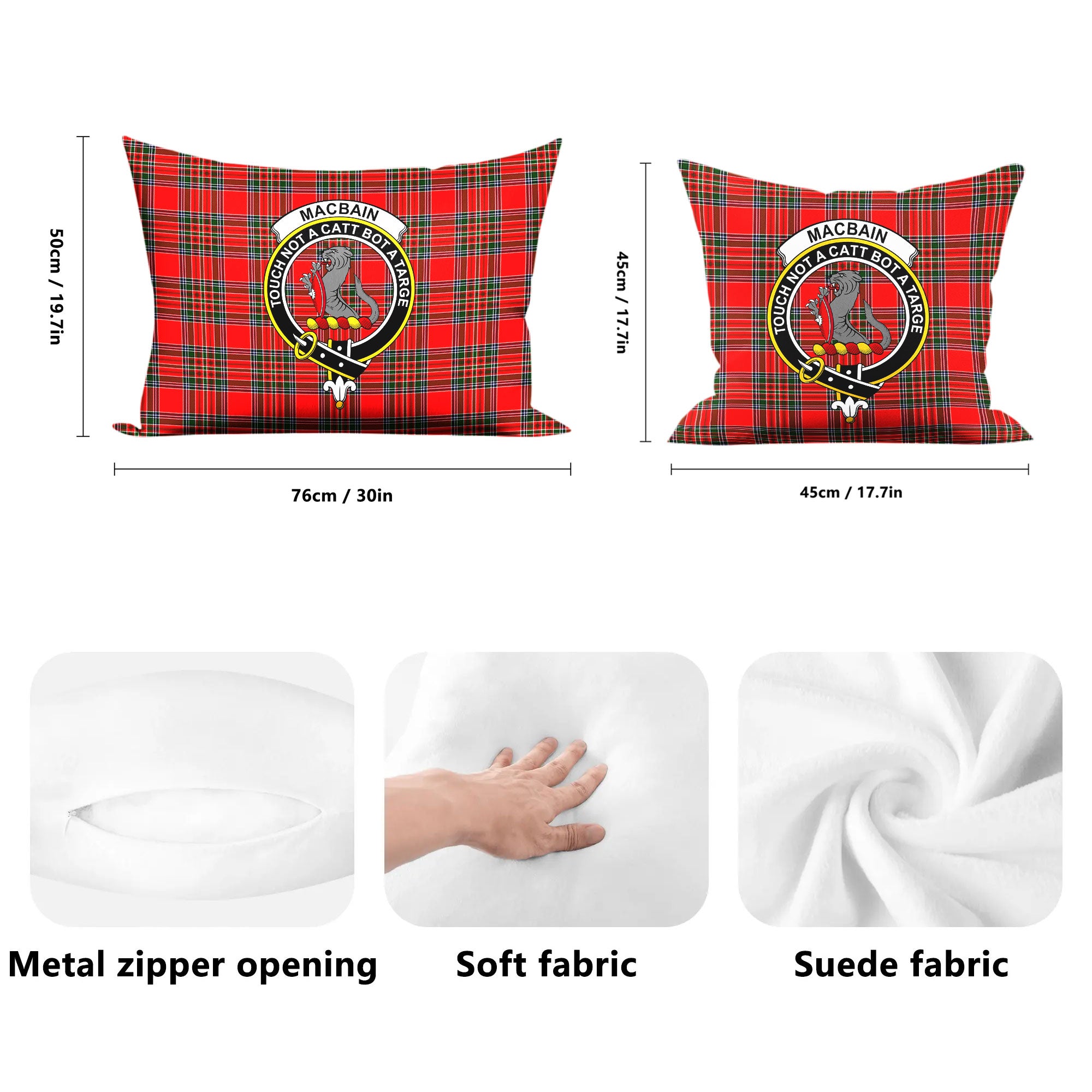 MacBain Tartan Crest Pillow Cover