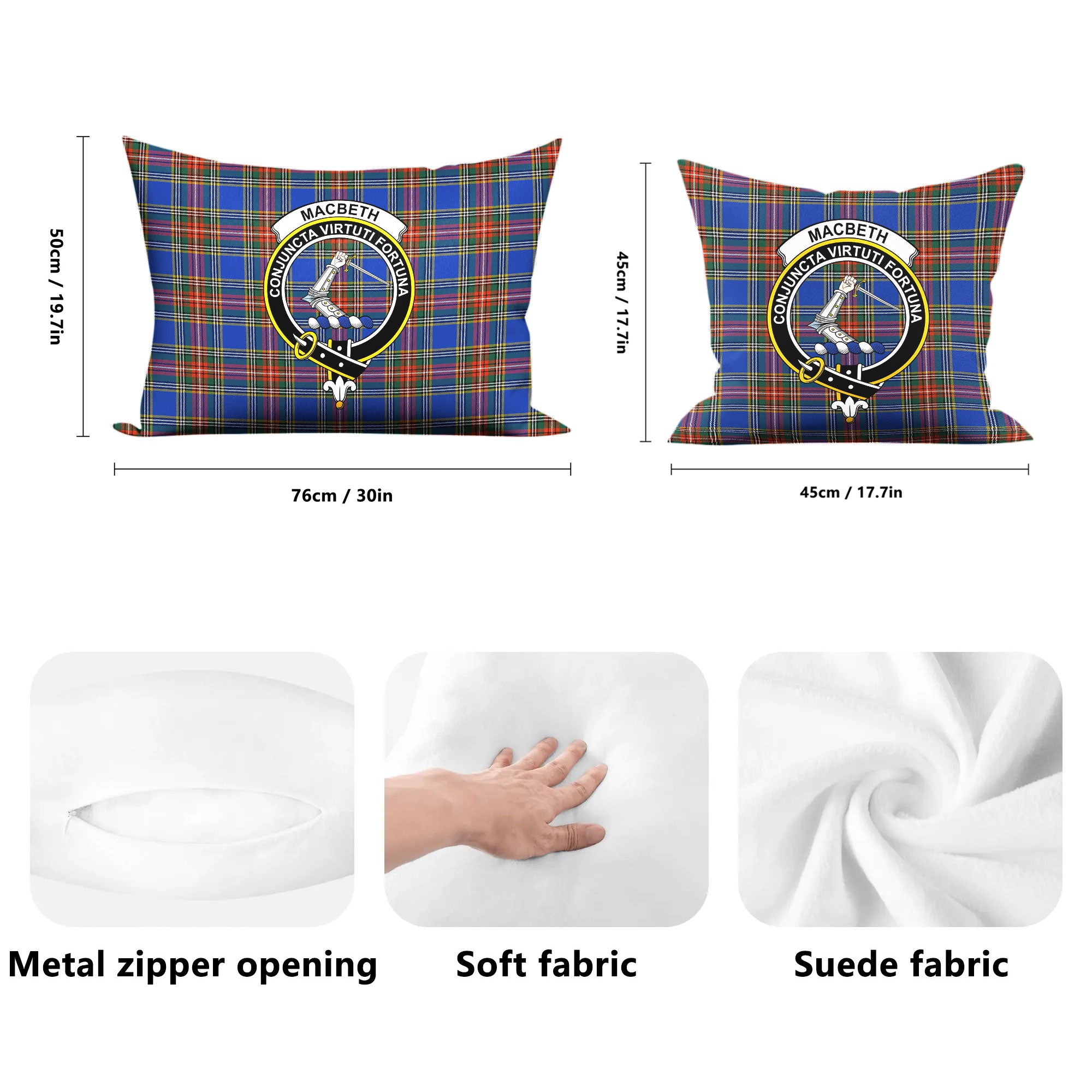 MacBeth Ancient Tartan Crest Pillow Cover