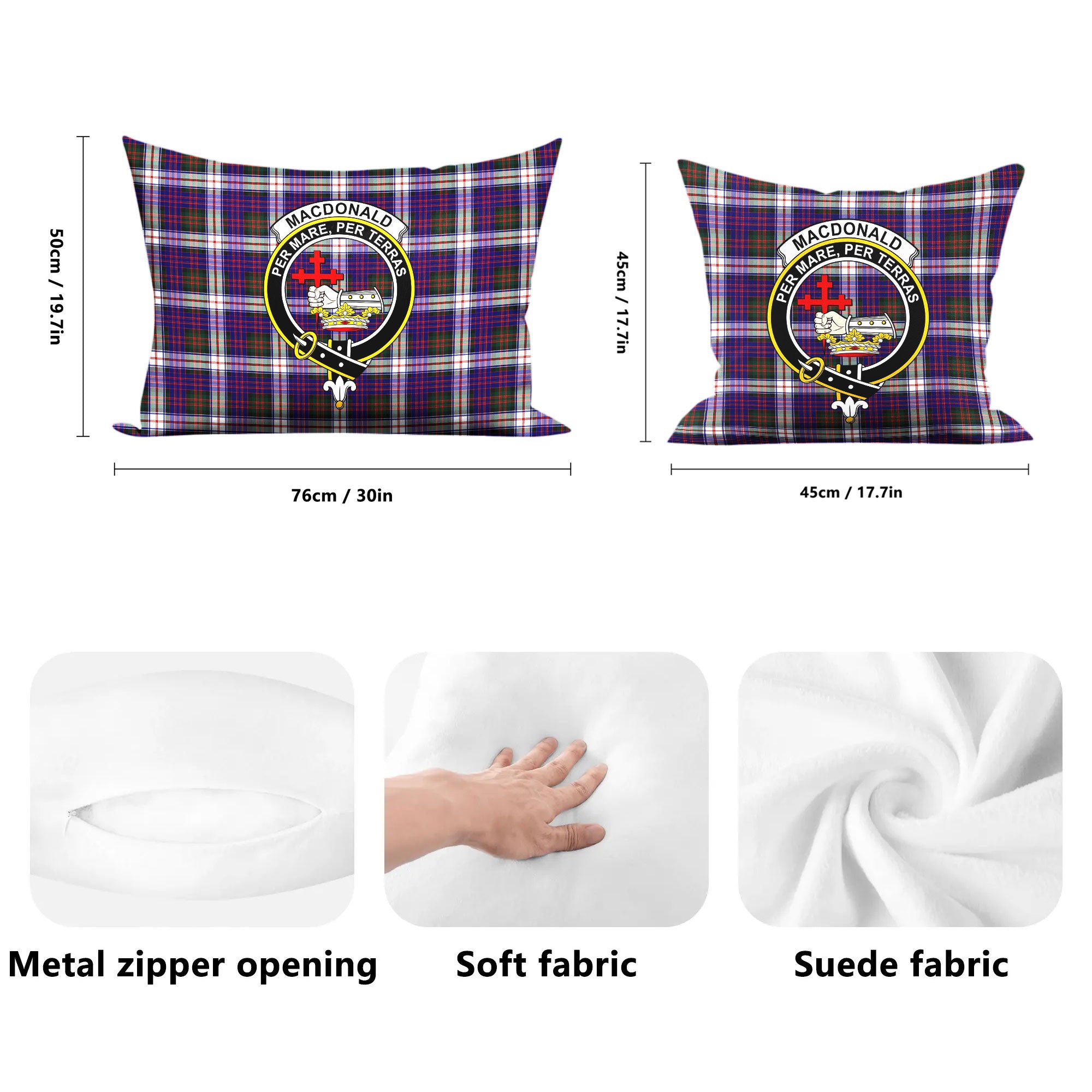 MacDonald Dress Modern Tartan Crest Pillow Cover