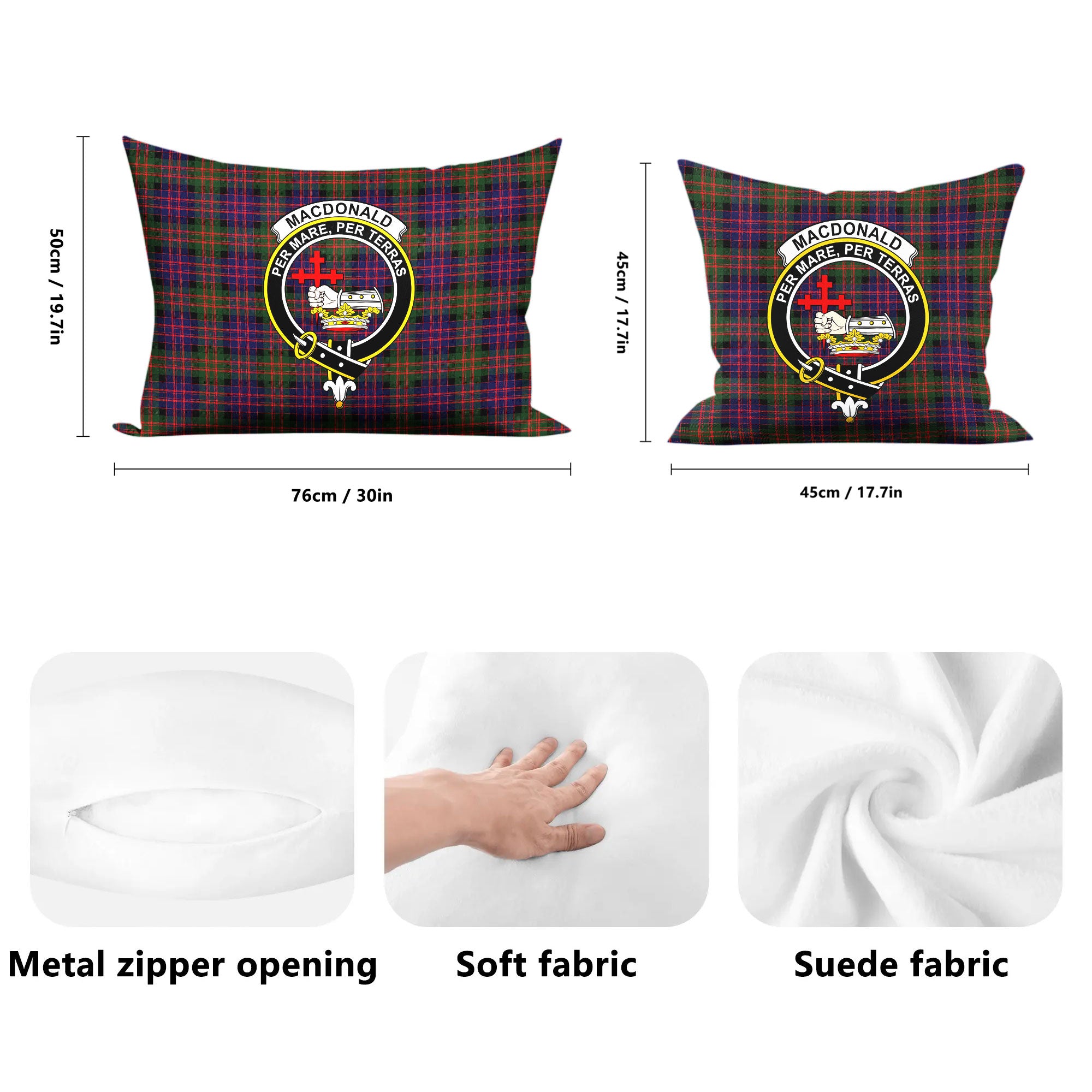 MacDonald Modern Tartan Crest Pillow Cover