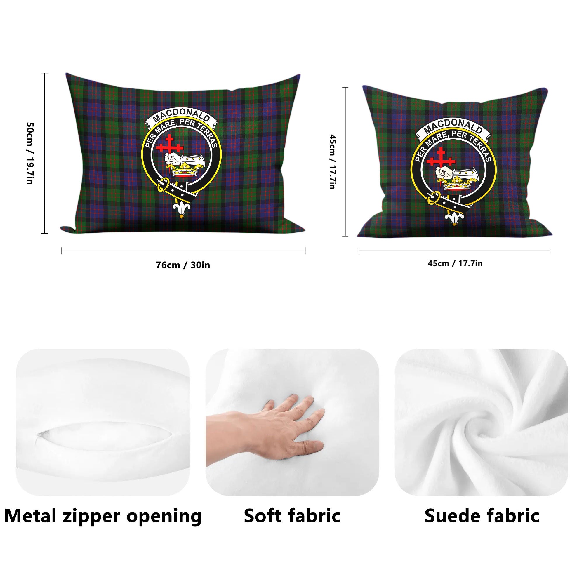 MacDonald Tartan Crest Pillow Cover