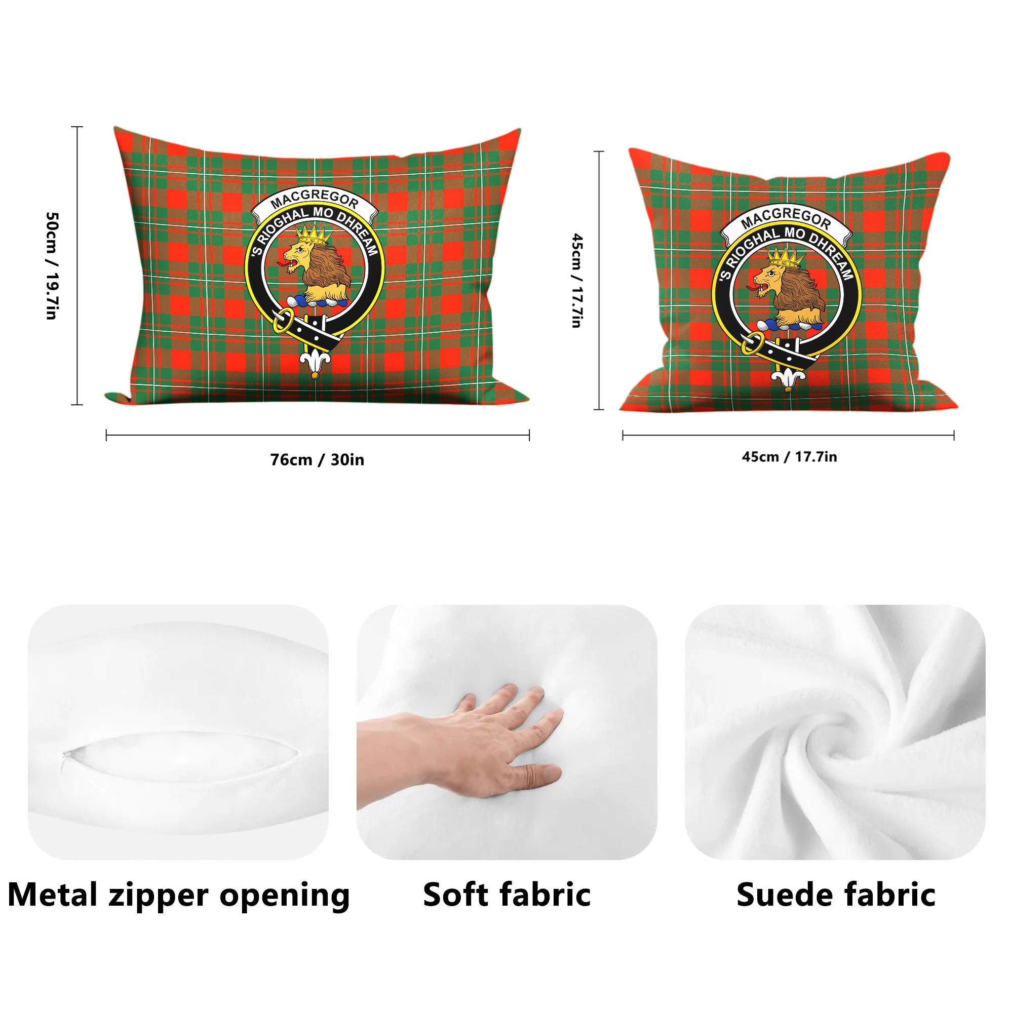 MacGregor Ancient Tartan Crest Pillow Cover