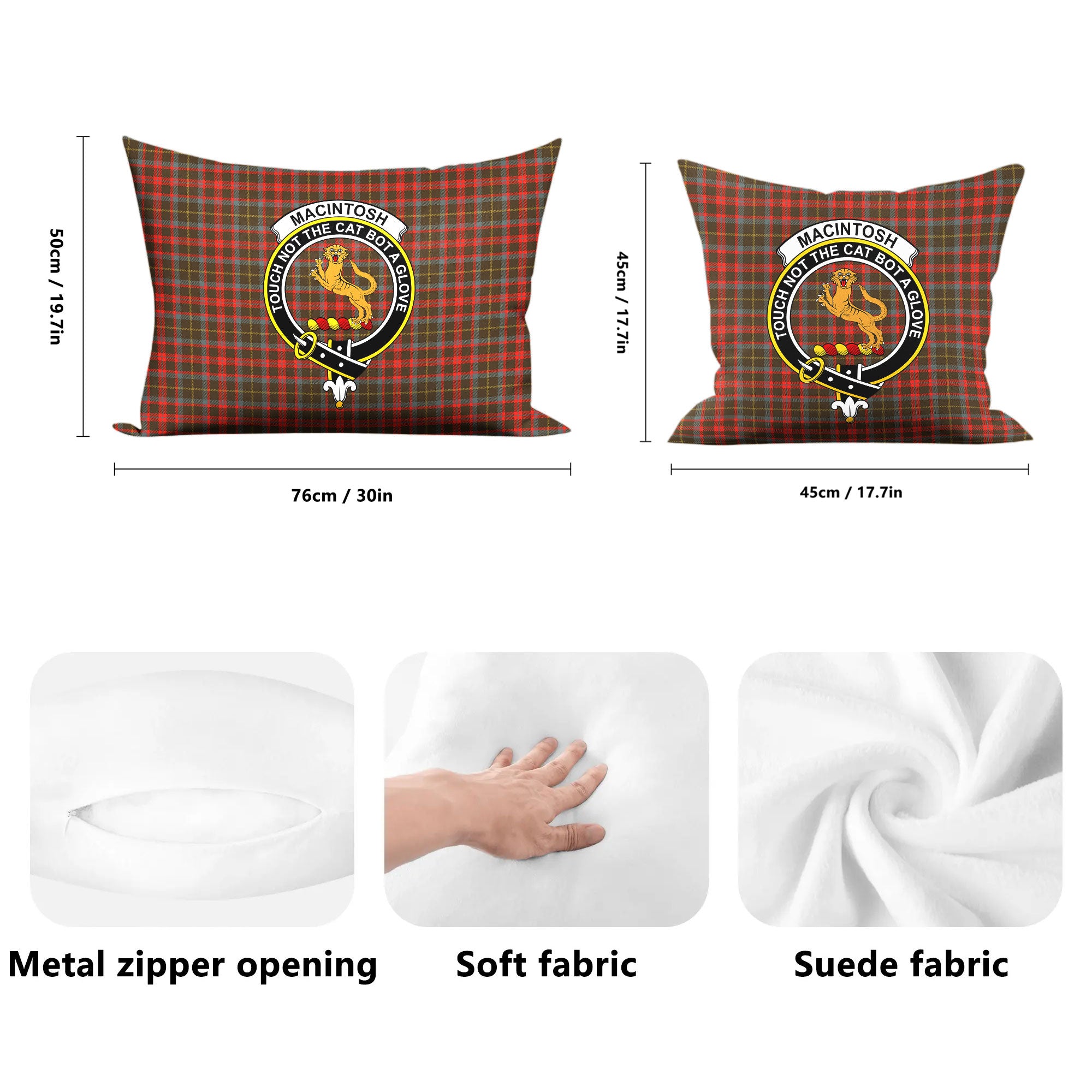 MacIntosh Hunting Weathered Tartan Crest Pillow Cover