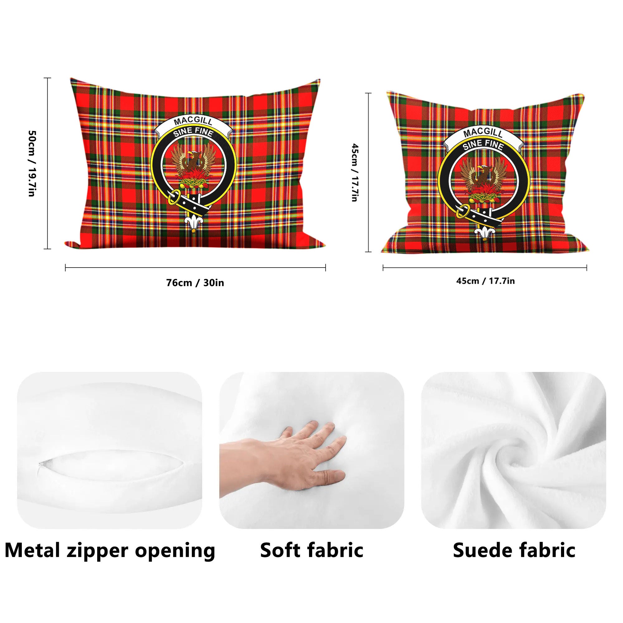 Makgill Tartan Crest Pillow Cover