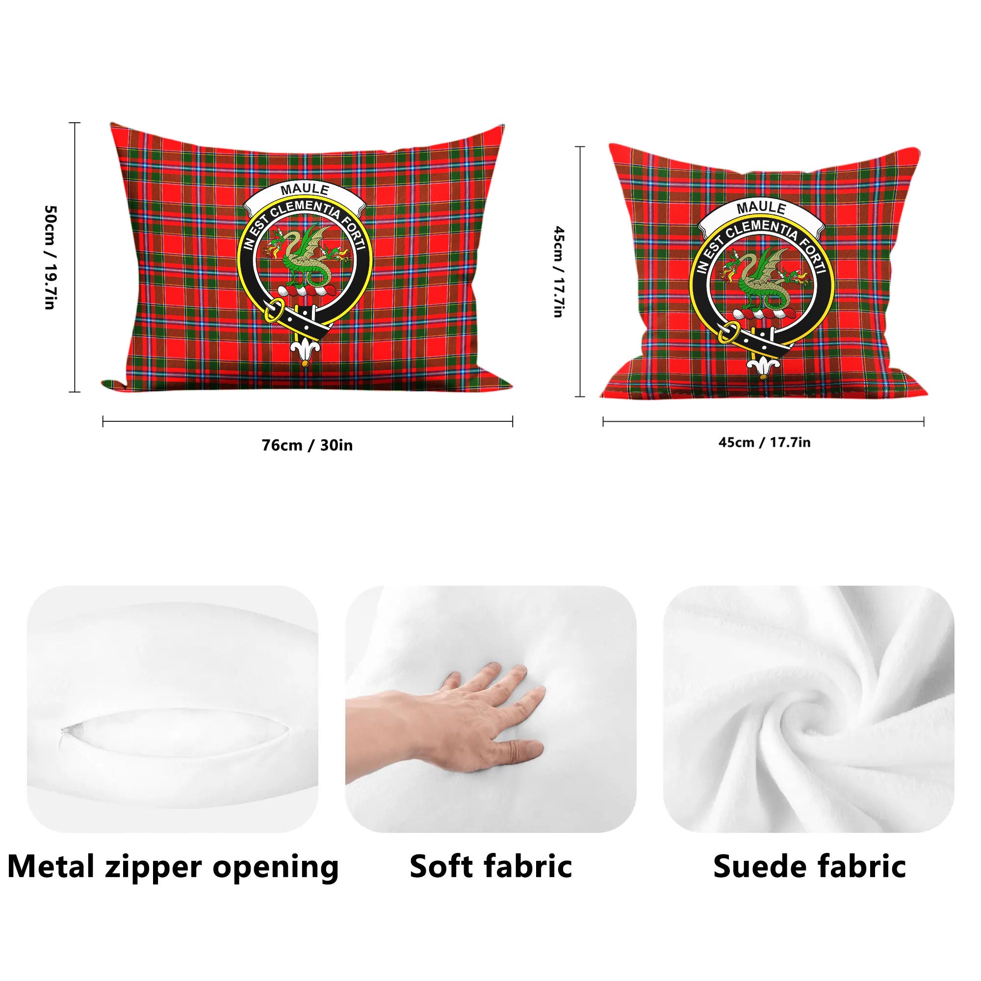 Maule Tartan Crest Pillow Cover