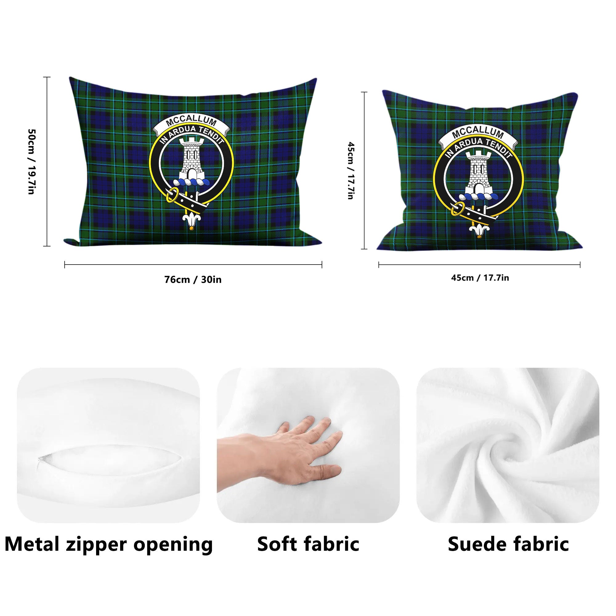 McCallum Modern Tartan Crest Pillow Cover