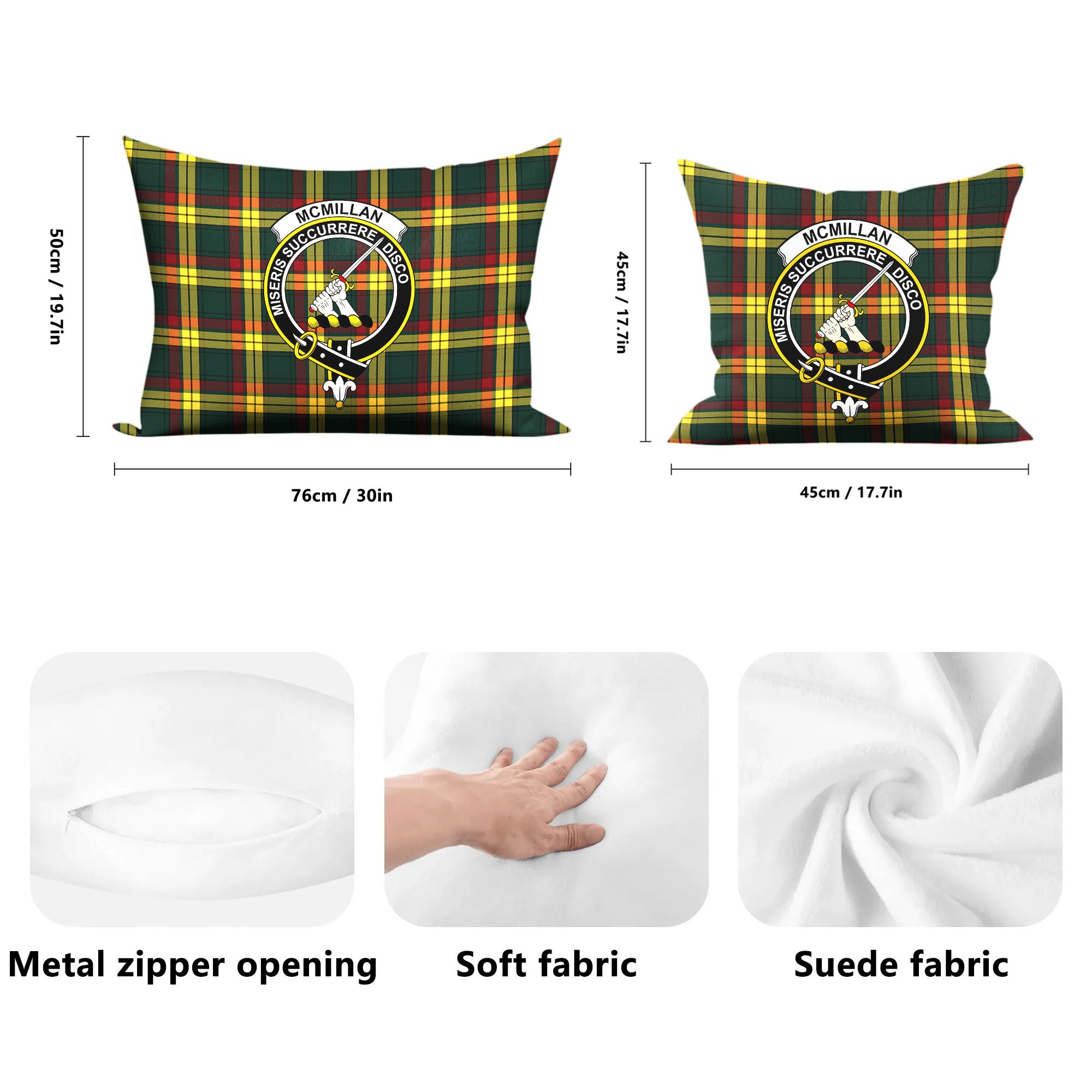 McMillan Old Modern Tartan Crest Pillow Cover