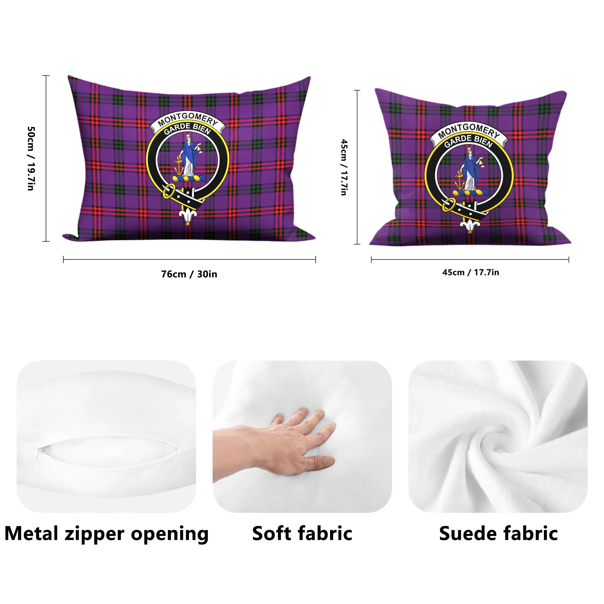 Montgomery Modern Tartan Crest Pillow Cover