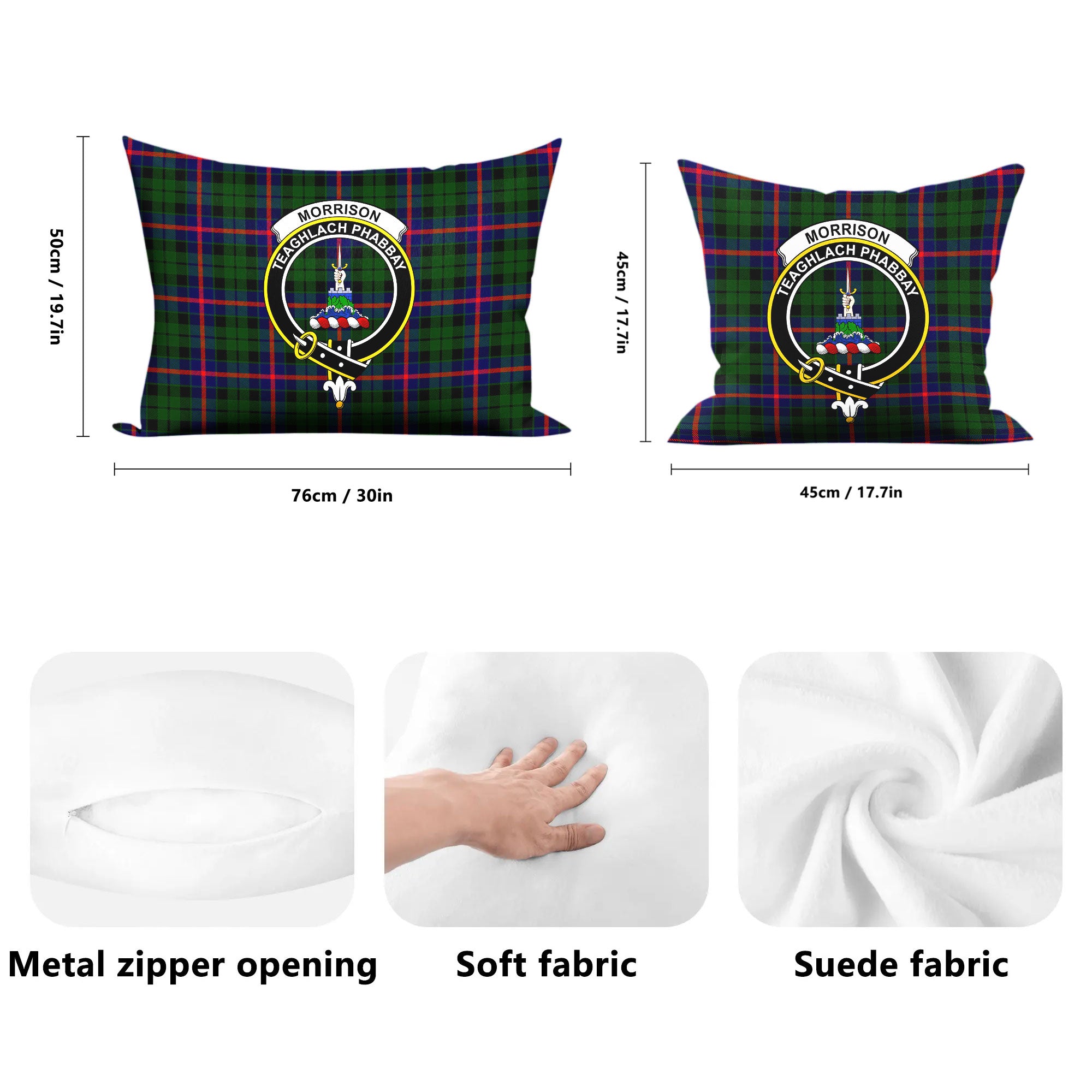 Morrison Modern Tartan Crest Pillow Cover