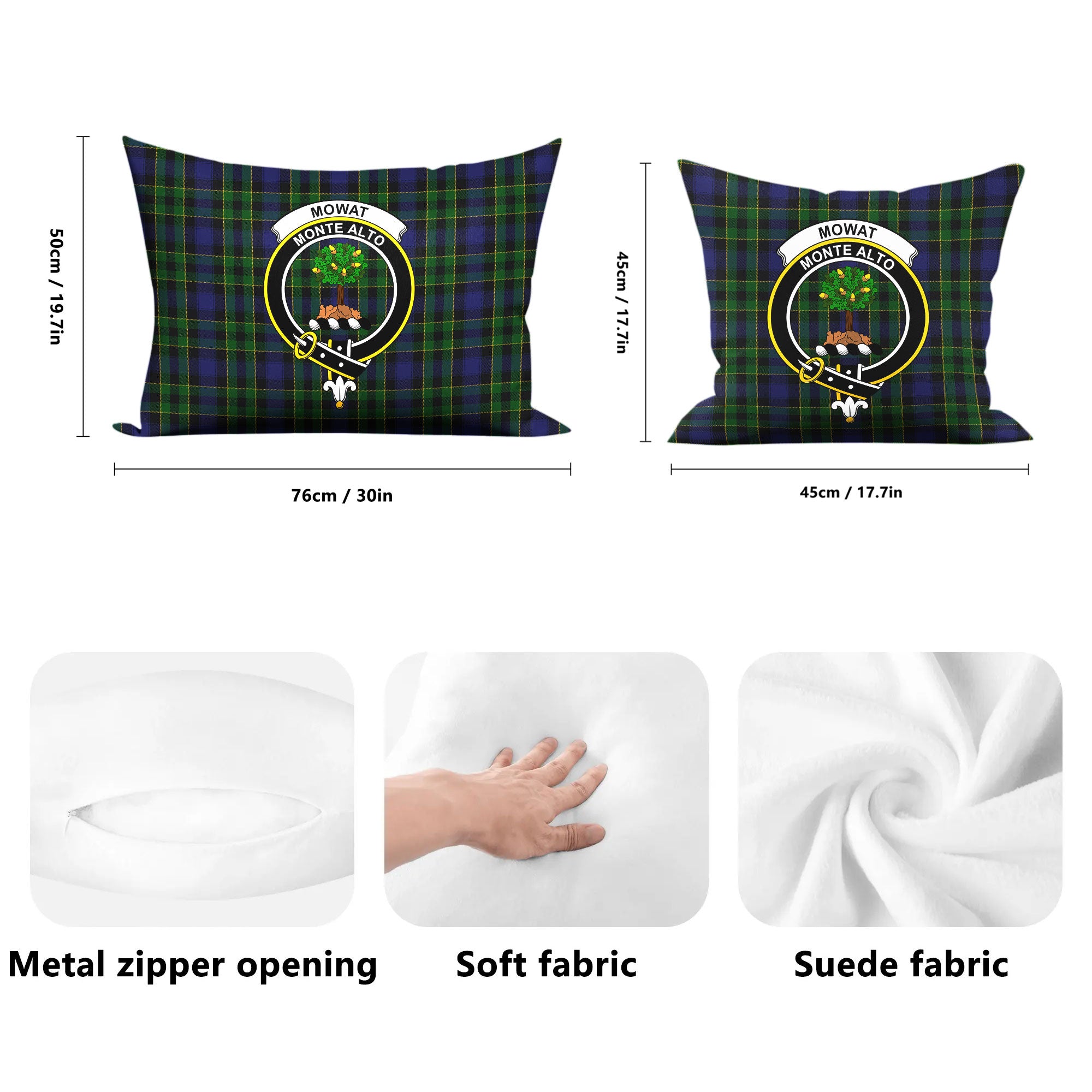 Mowat Modern Tartan Crest Pillow Cover