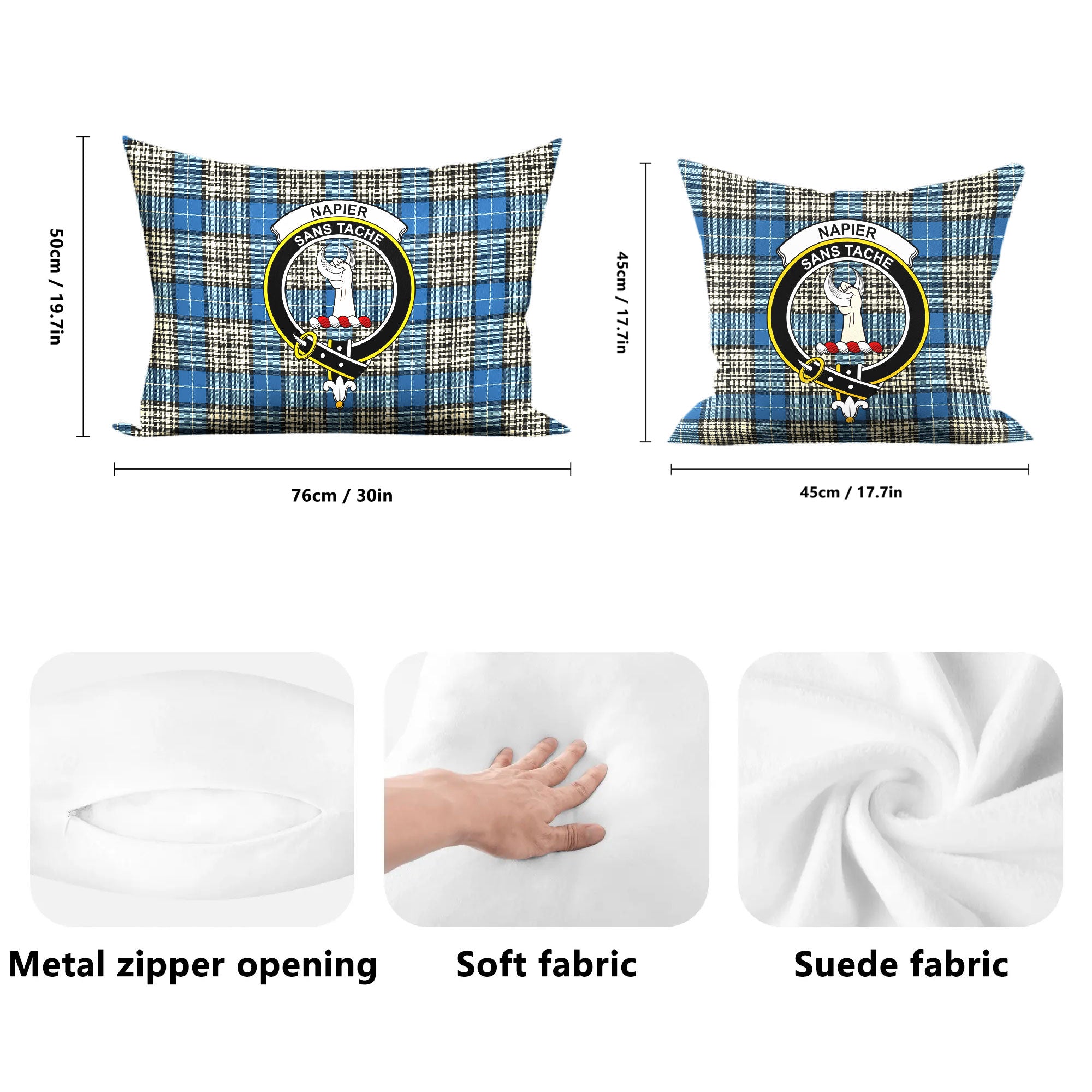 Napier Ancient Tartan Crest Pillow Cover