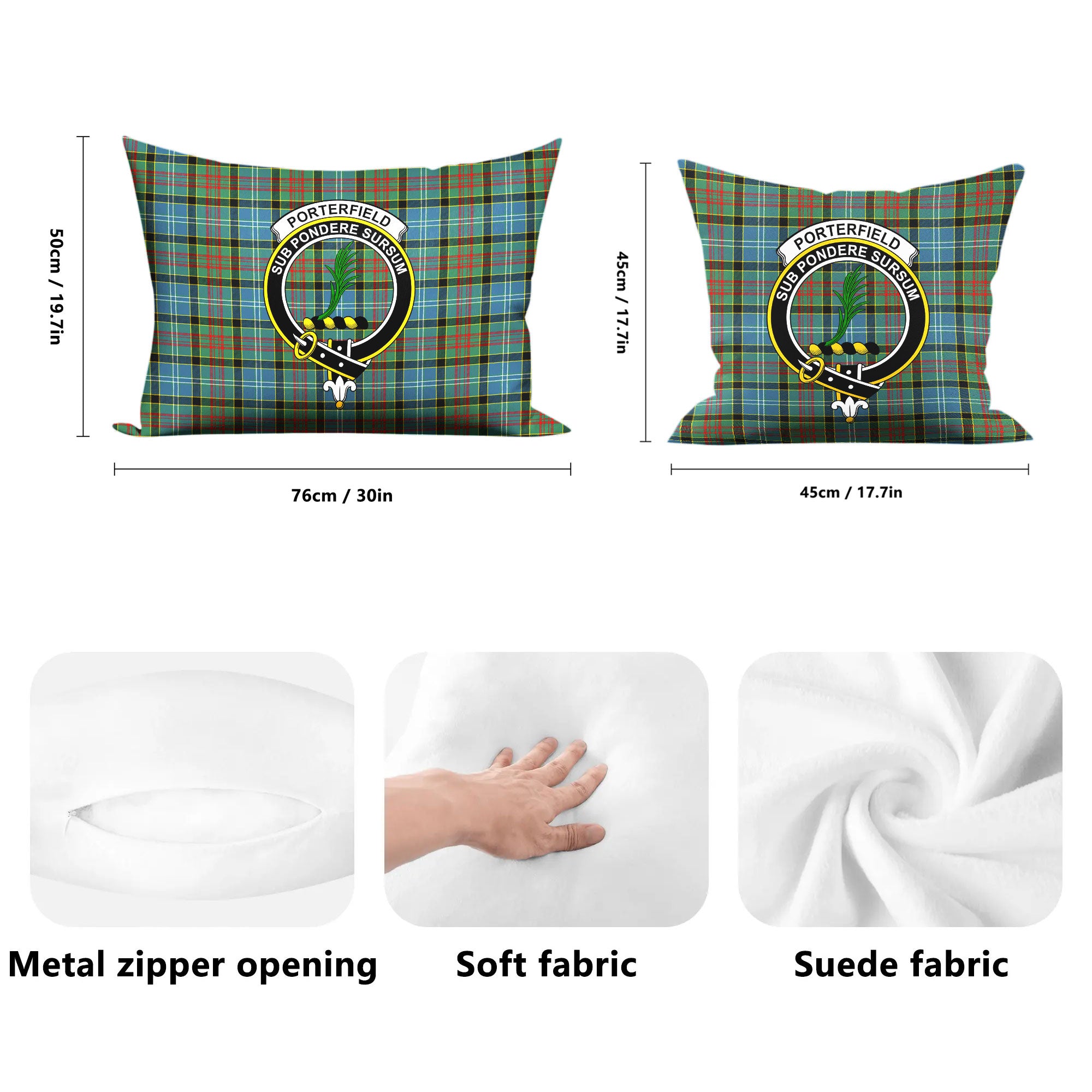 Porterfield Tartan Crest Pillow Cover