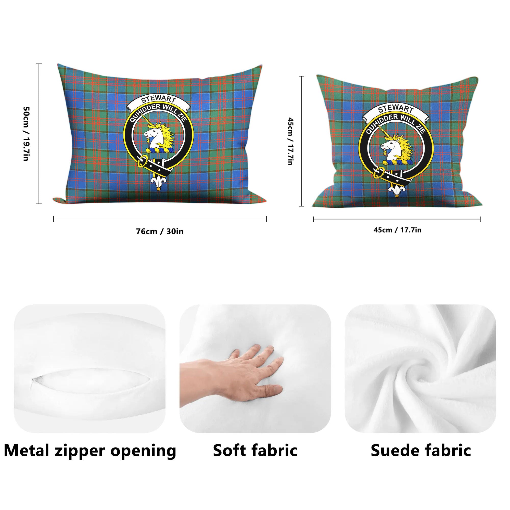 Stewart of Appin Hunting Ancient Tartan Crest Pillow Cover