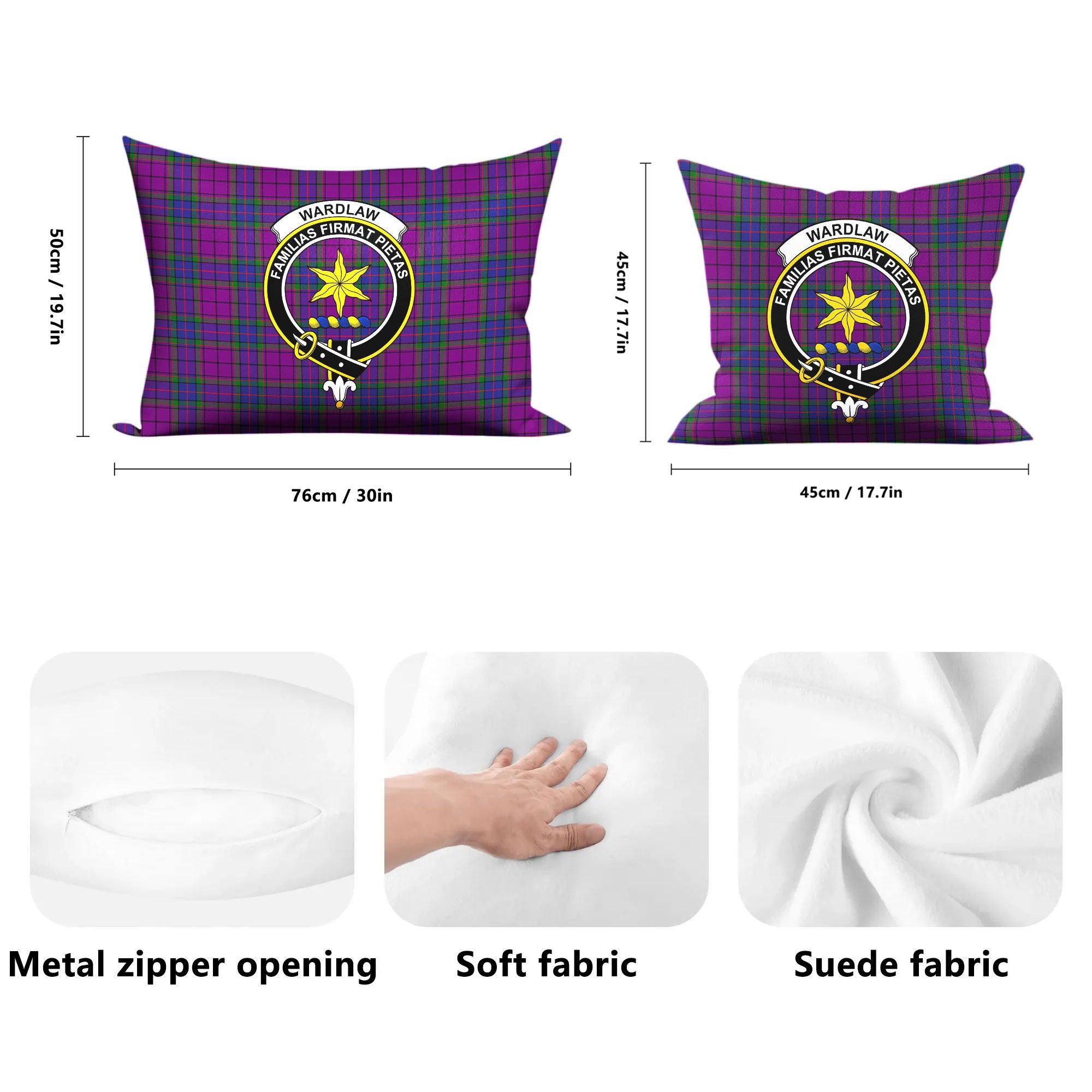 Wardlaw Modern Tartan Crest Pillow Cover