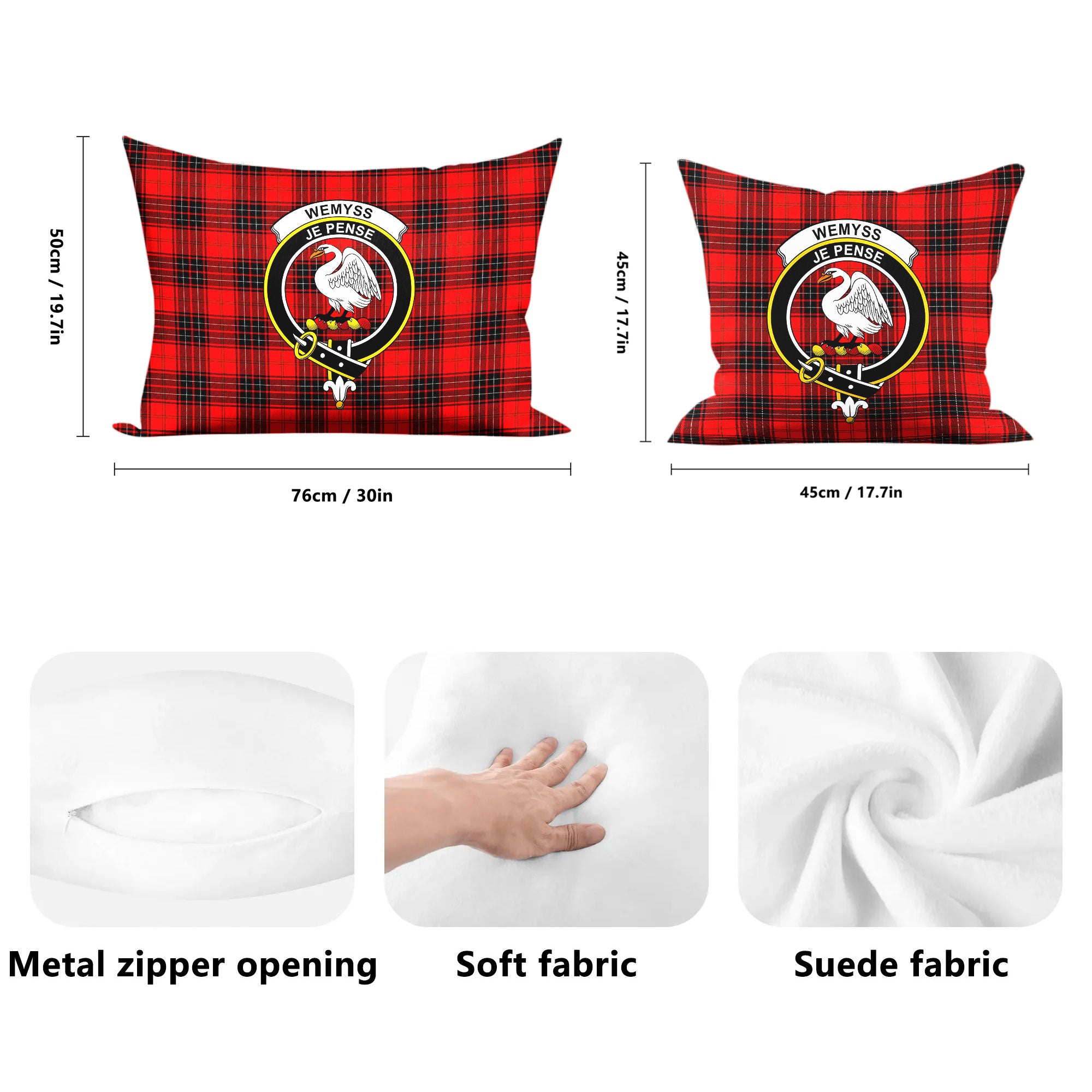 Wemyss Modern Tartan Crest Pillow Cover