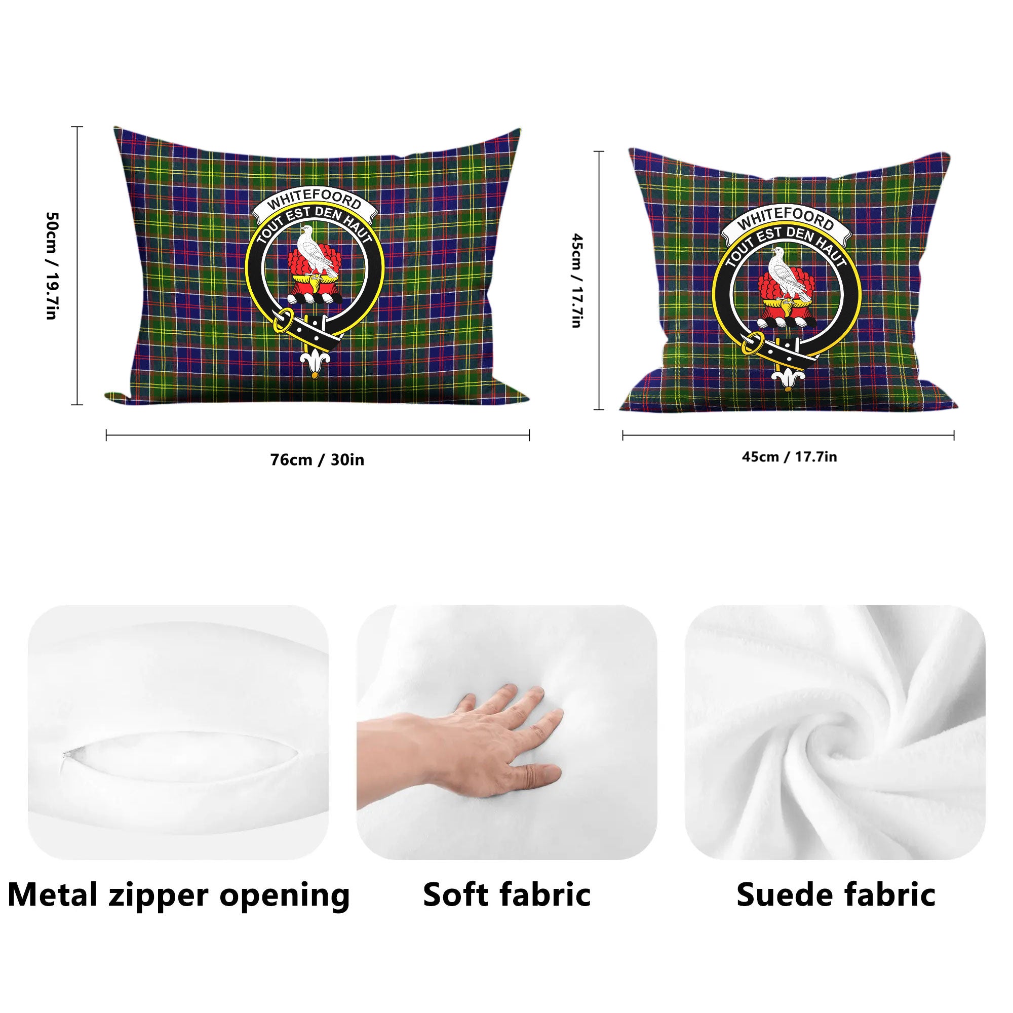 Whitefoord Tartan Crest Pillow Cover