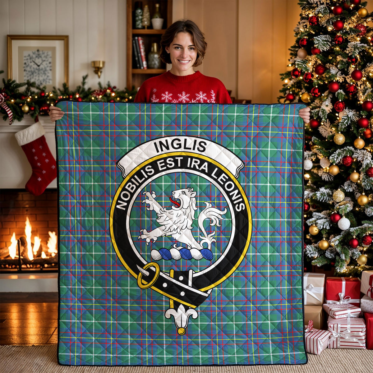 Inglis Ancient Tartan Crest Quilt