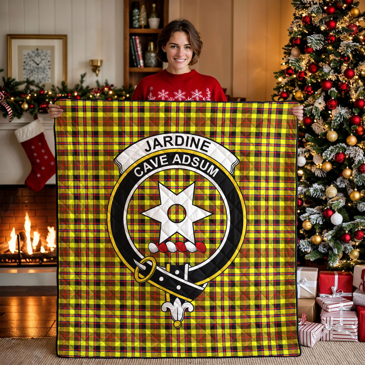 Jardine Tartan Crest Quilt