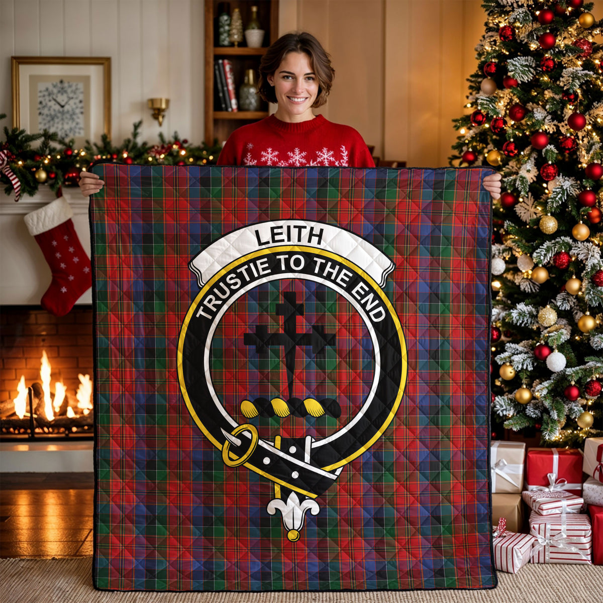Leith Tartan Crest Quilt
