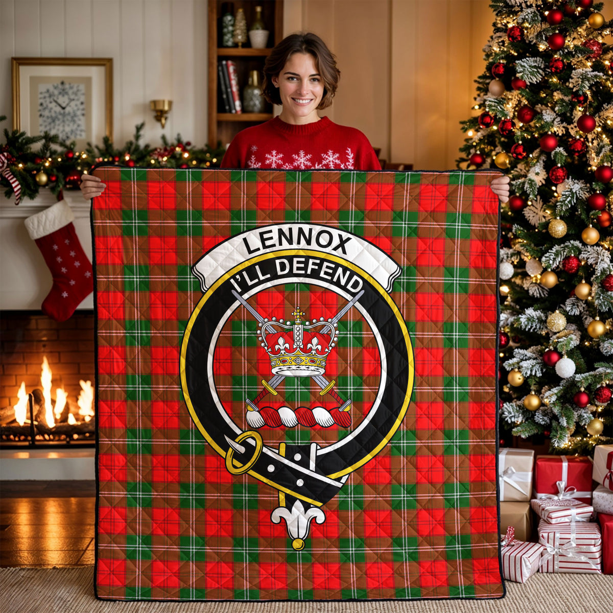 Lennox (Lennox Kincaid) Tartan Crest Quilt