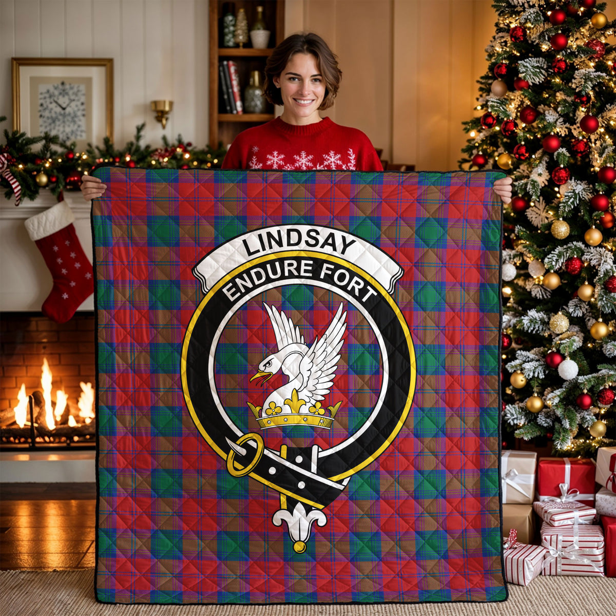 Lindsay Modern Tartan Crest Quilt