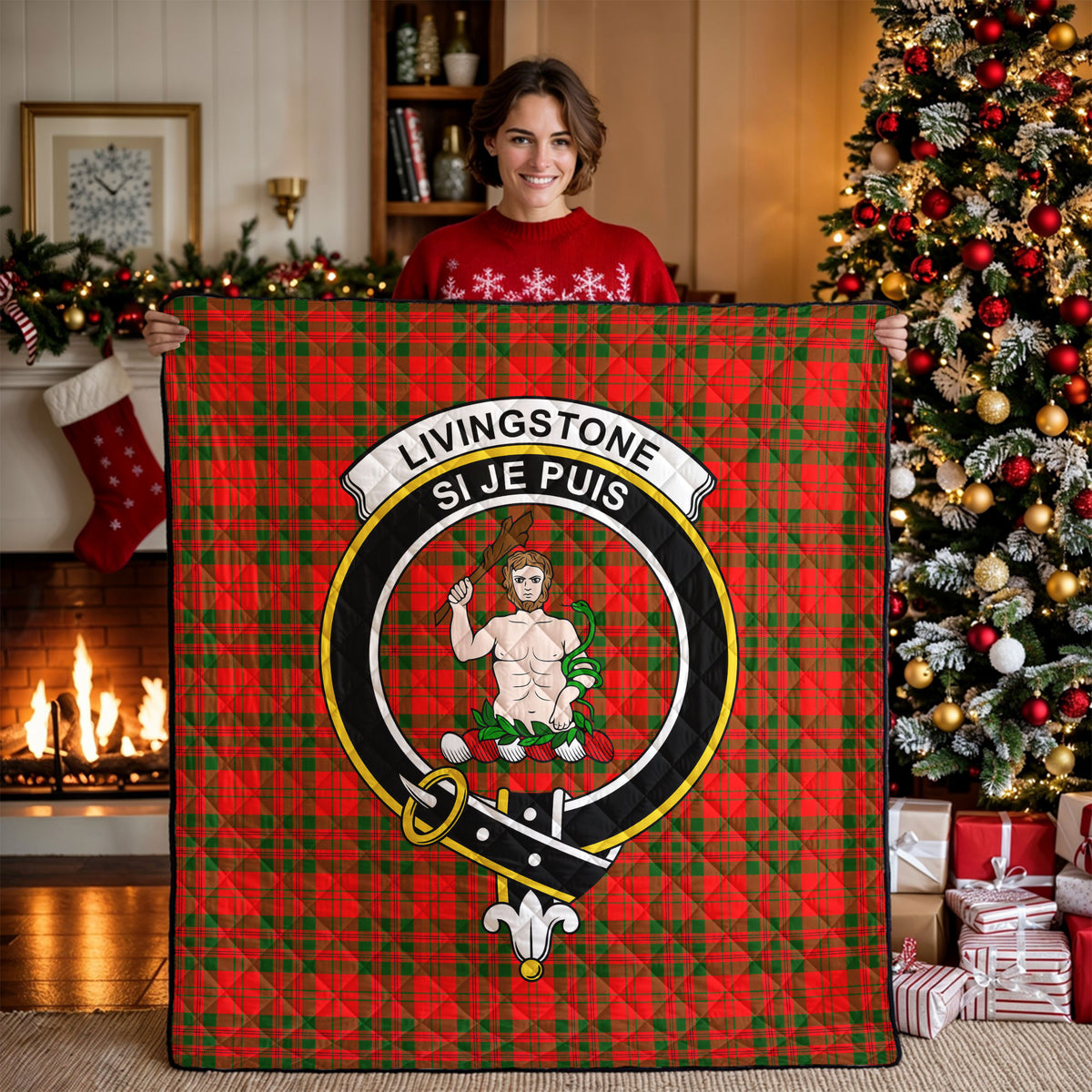 Livingstone Tartan Crest Quilt