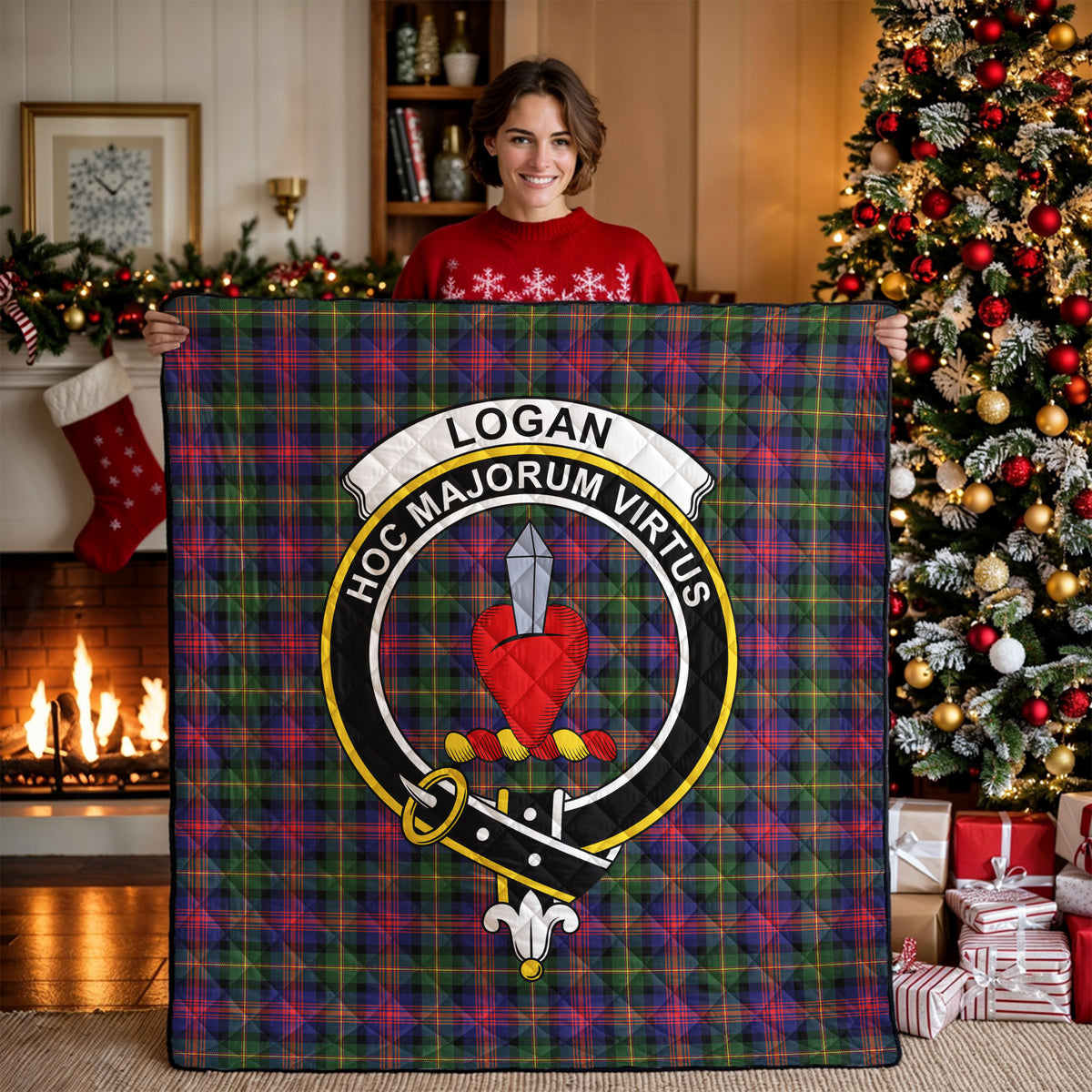 Logan Modern Tartan Crest Quilt