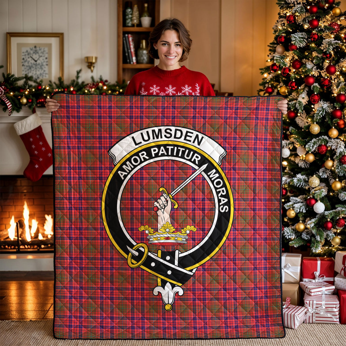 Lumsden Modern Tartan Crest Quilt