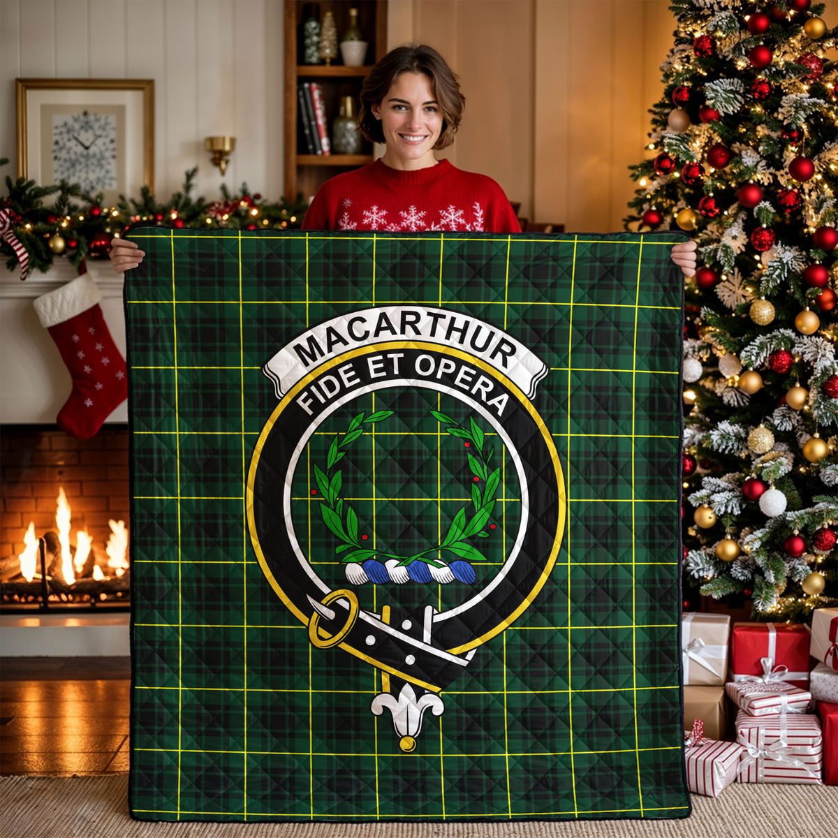 MacArthur Modern Tartan Crest Quilt