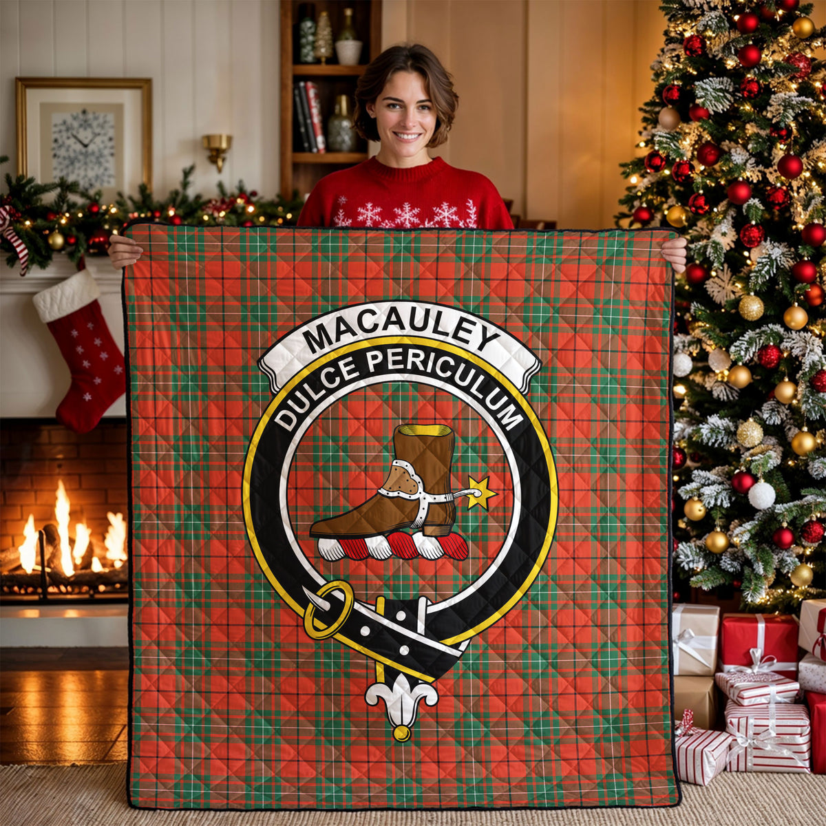 MacAuley Ancient Tartan Crest Quilt