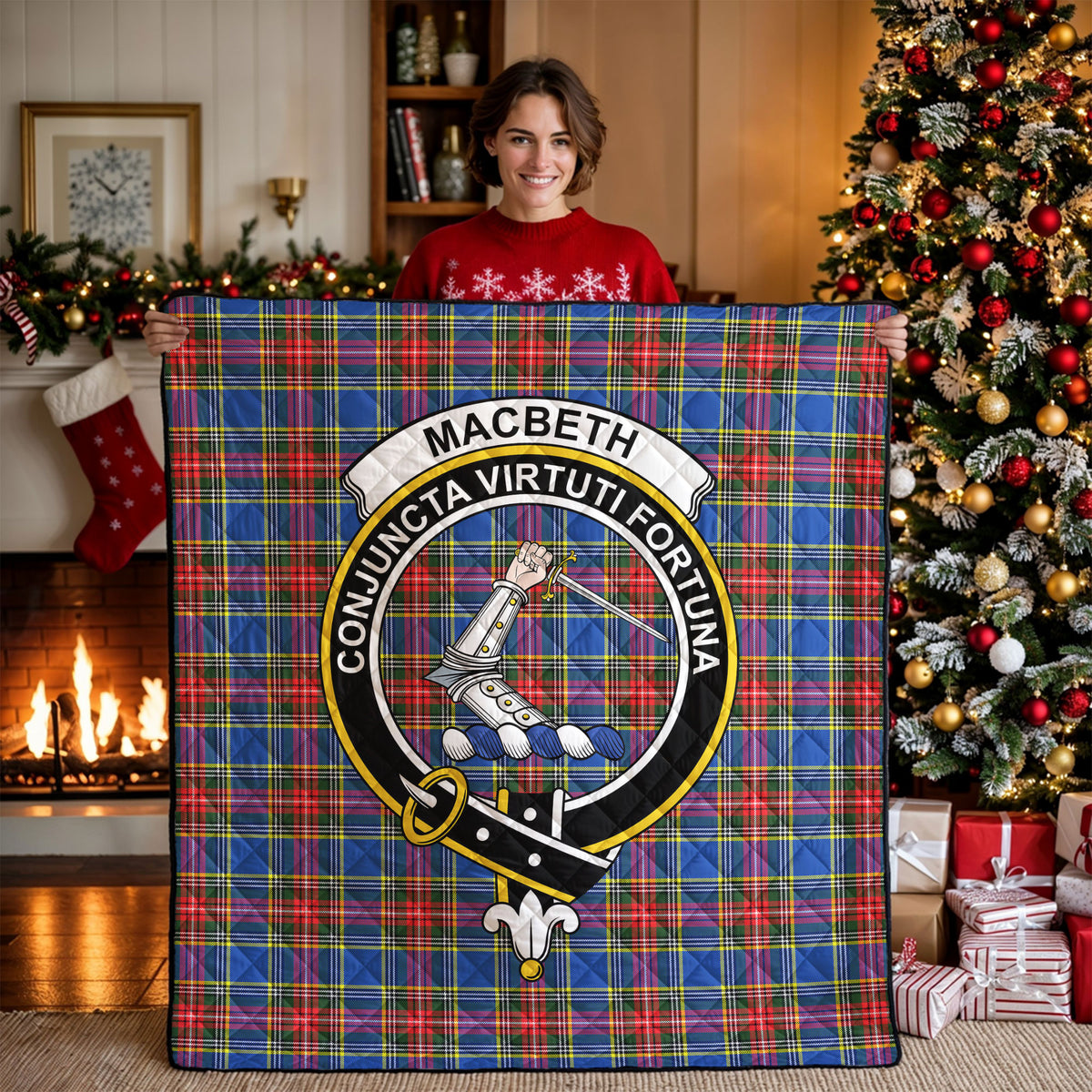 MacBeth Modern Tartan Crest Quilt