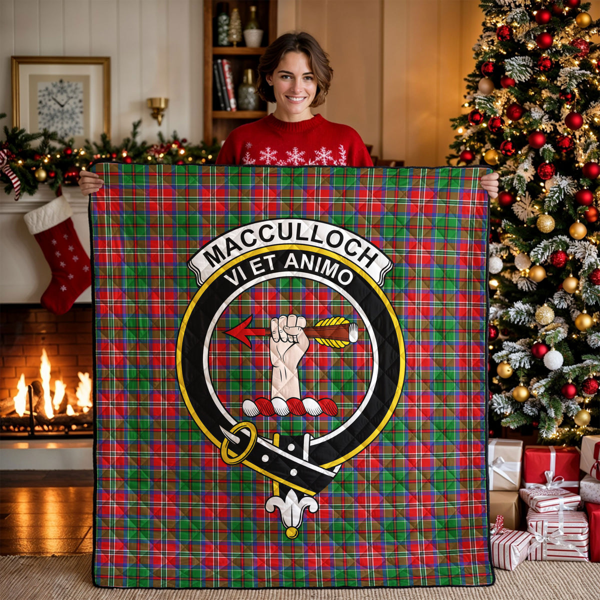 MacCulloch (McCulloch) Tartan Crest Quilt