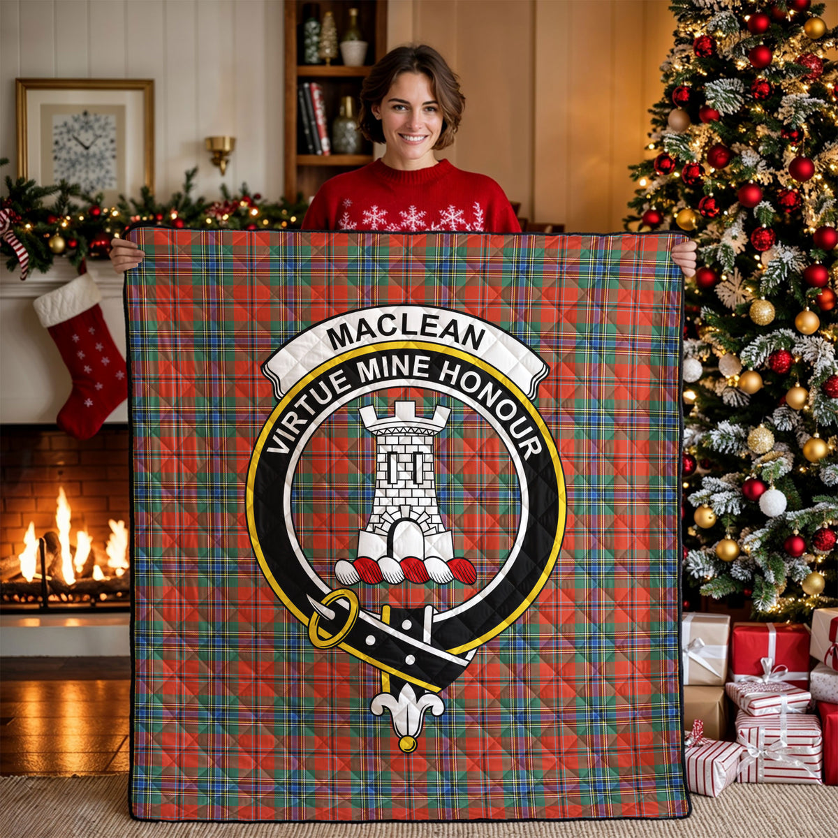 MacLean of Duart Ancient Tartan Crest Quilt