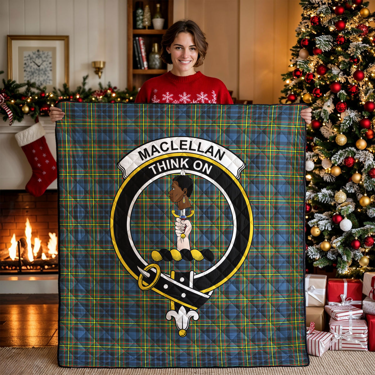 MacLellan Ancient Tartan Crest Quilt