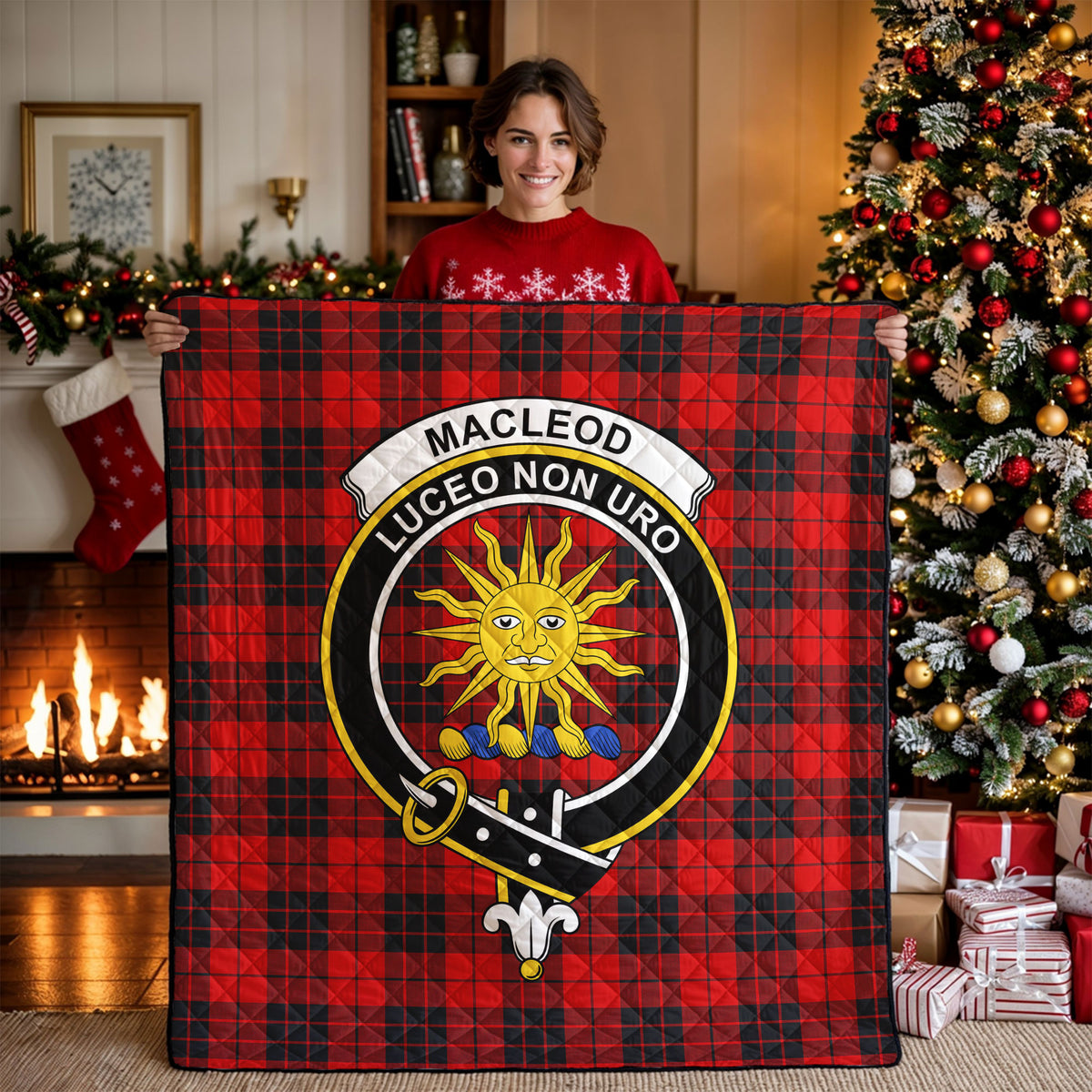 MacLeod of Raasay Tartan Crest Quilt