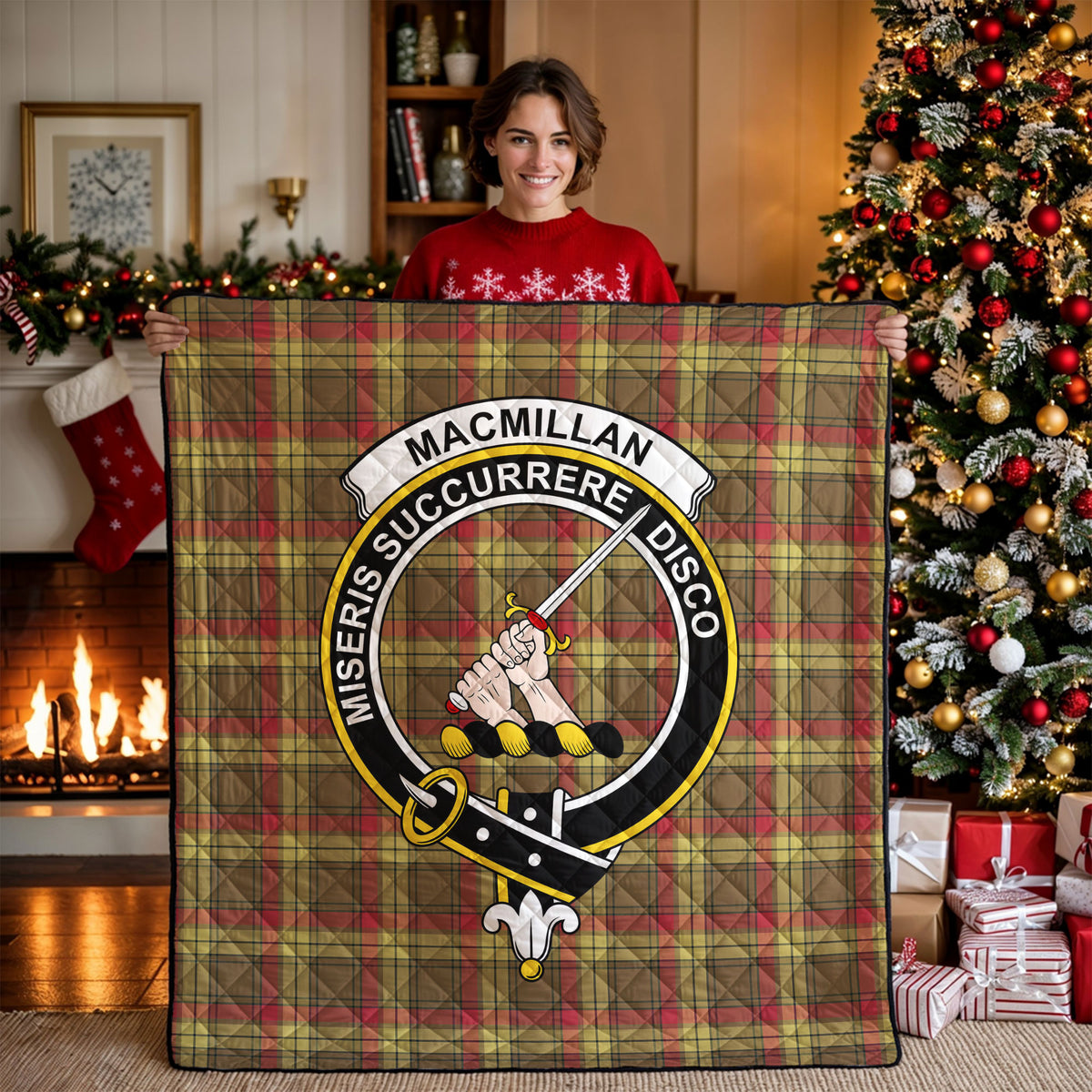 MacMillan Old Weathered Tartan Crest Quilt