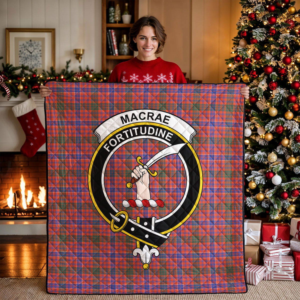 MacRae Ancient Tartan Crest Quilt