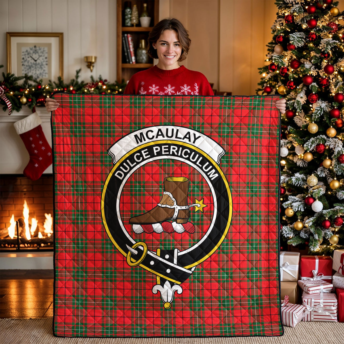 McAulay Modern Tartan Crest Quilt