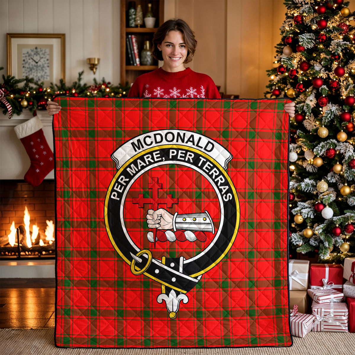 McDonald of Sleat Tartan Crest Quilt