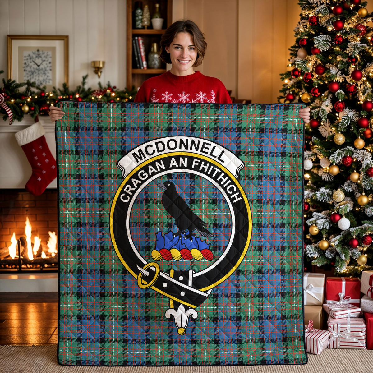 McDonnell of Glengarry Ancient Tartan Crest Quilt