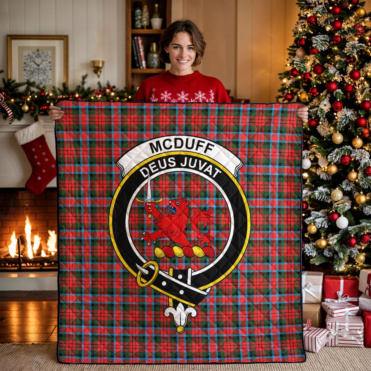 McDuff Modern Tartan Crest Quilt