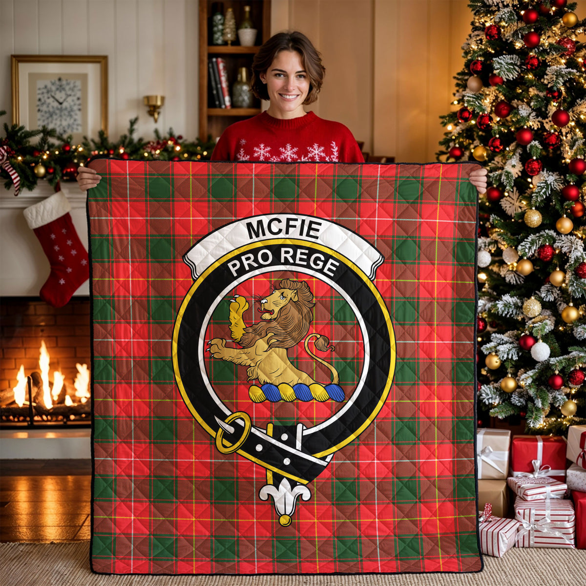 McFie Tartan Crest Quilt
