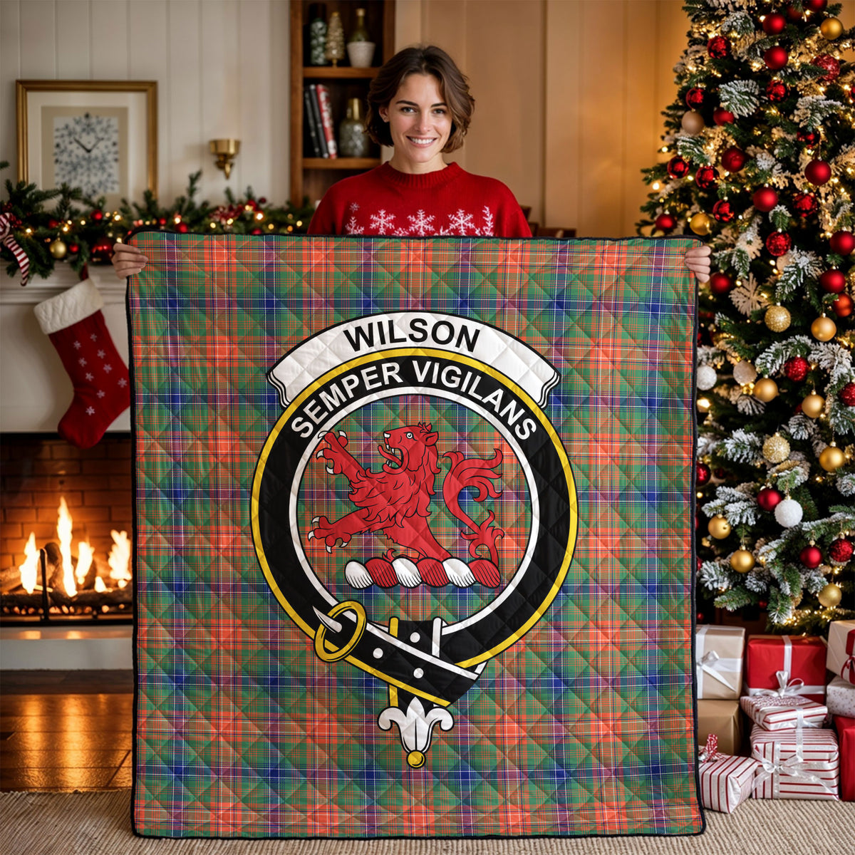 Wilson Ancient Tartan Crest Quilt