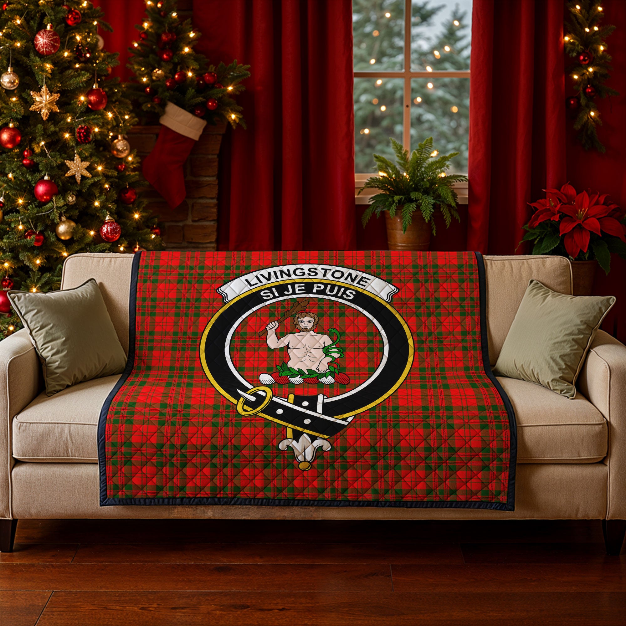 Livingstone Tartan Crest Quilt