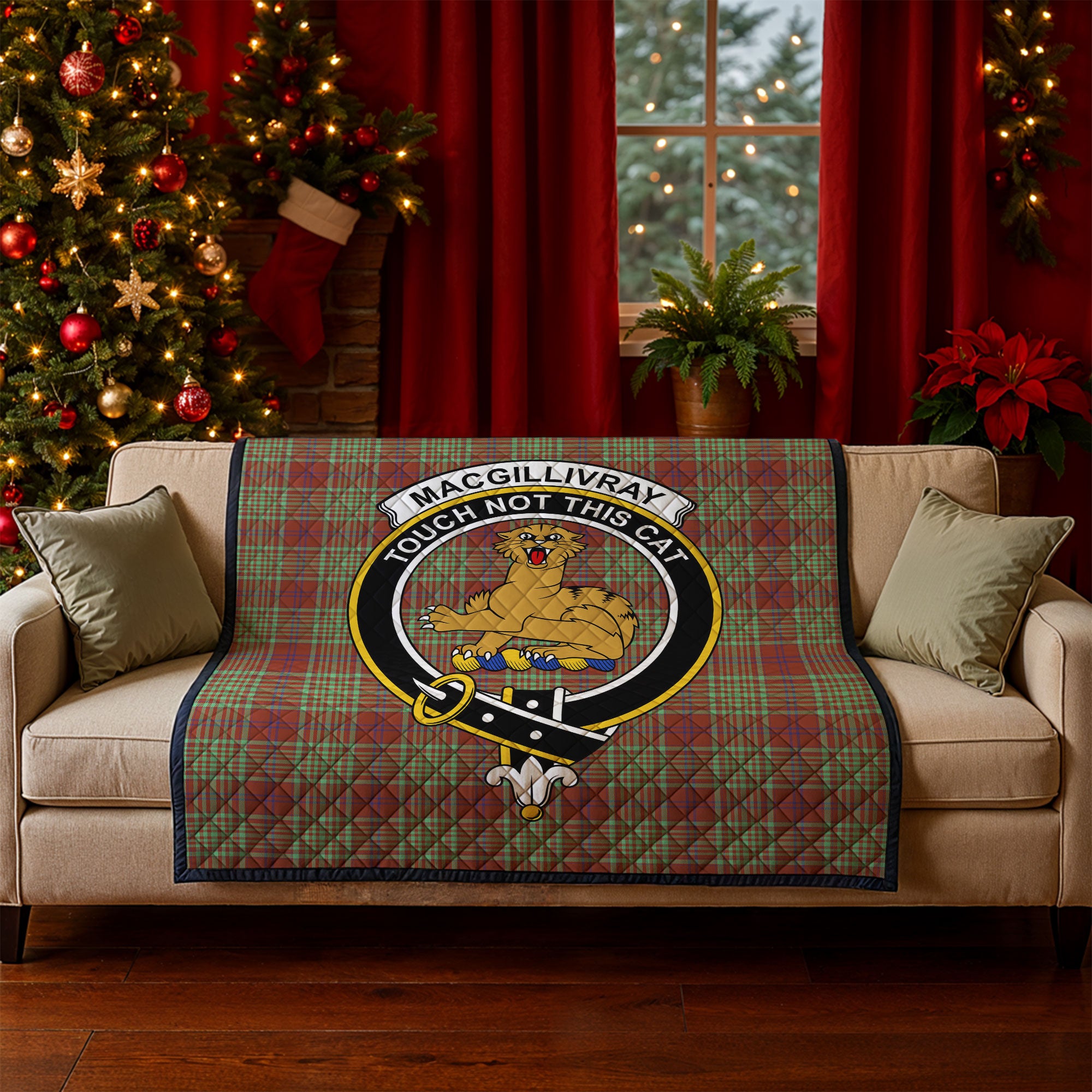 MacGillivray Hunting Ancient Tartan Crest Quilt