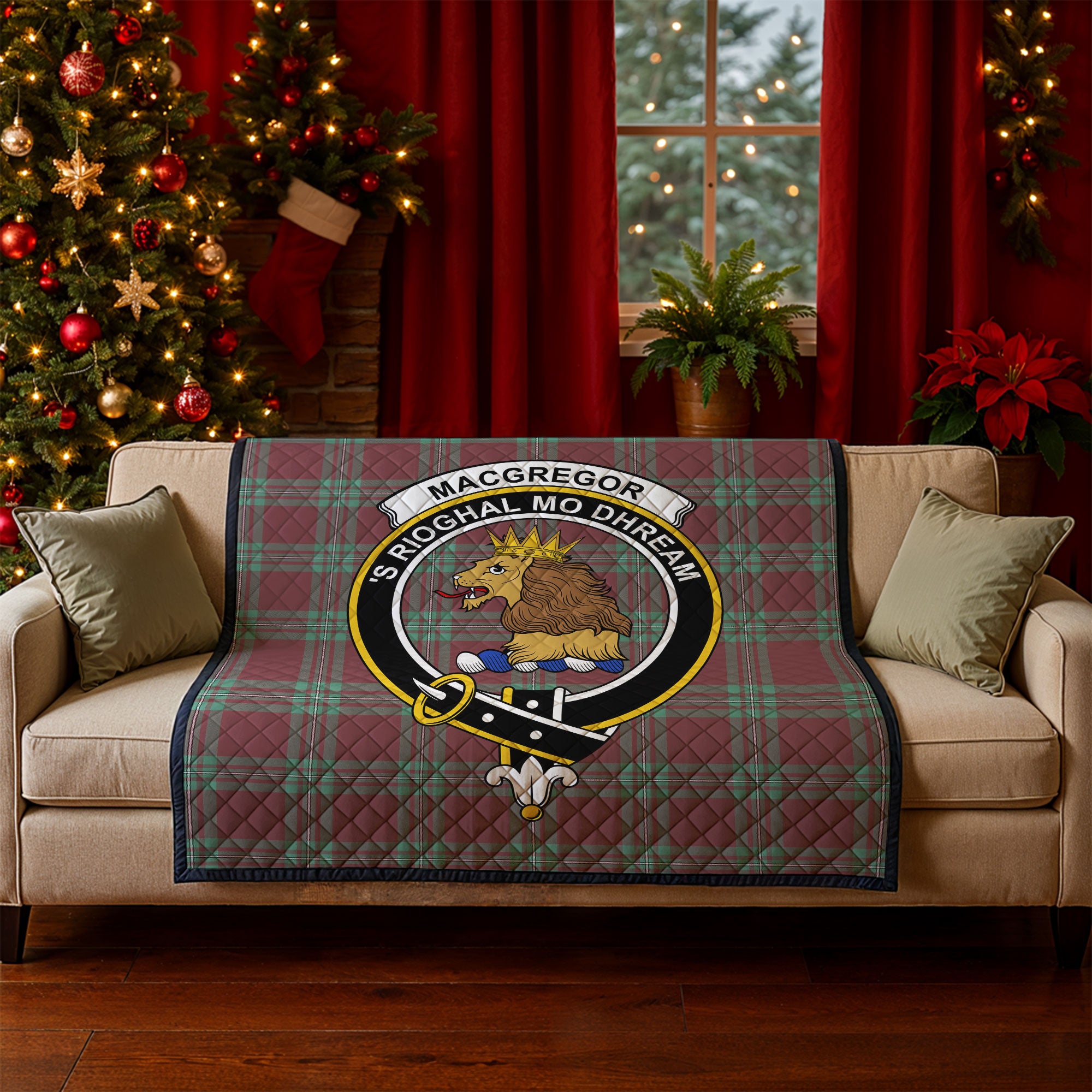 MacGregor Hunting Ancient Tartan Crest Quilt
