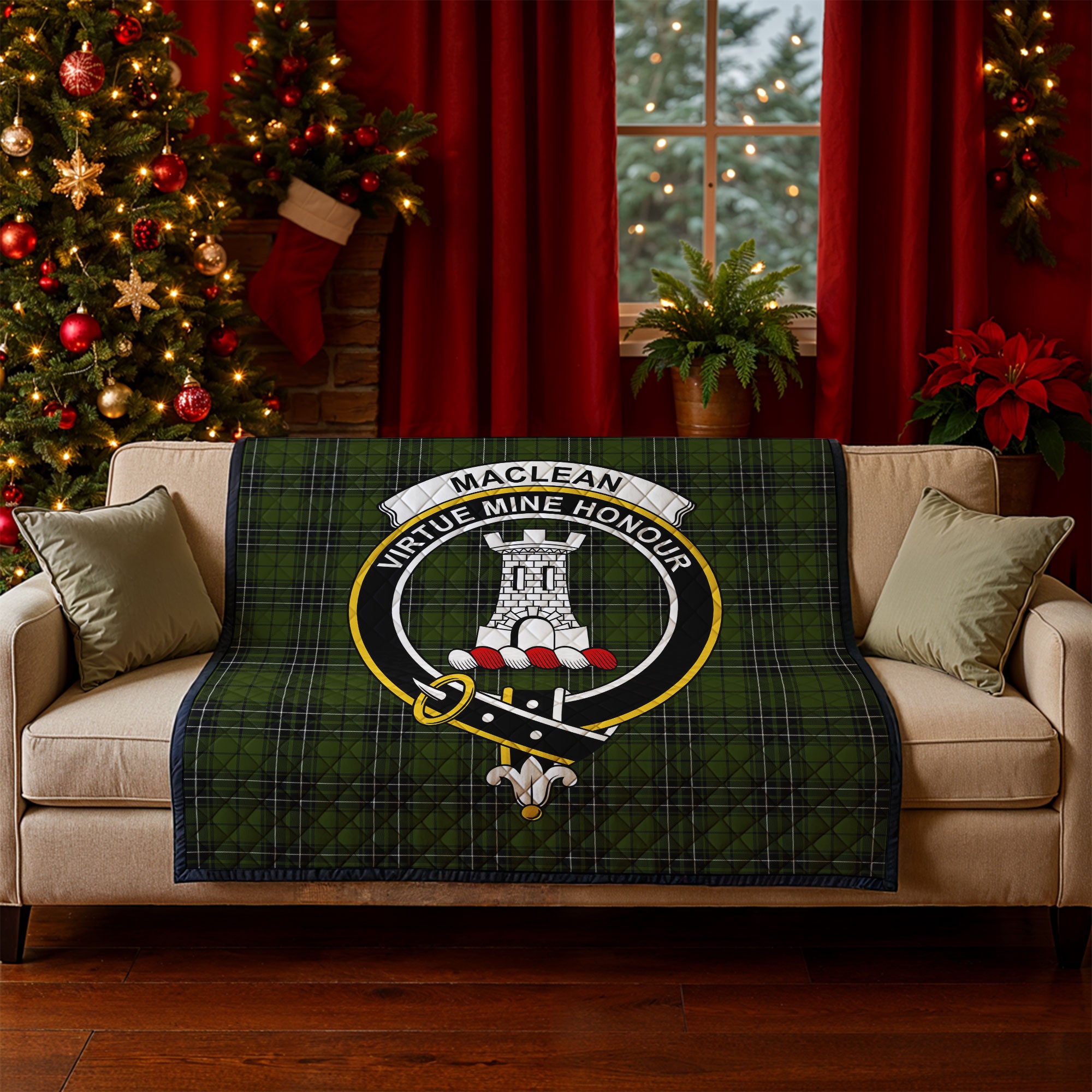 MacLean Hunting Tartan Crest Quilt