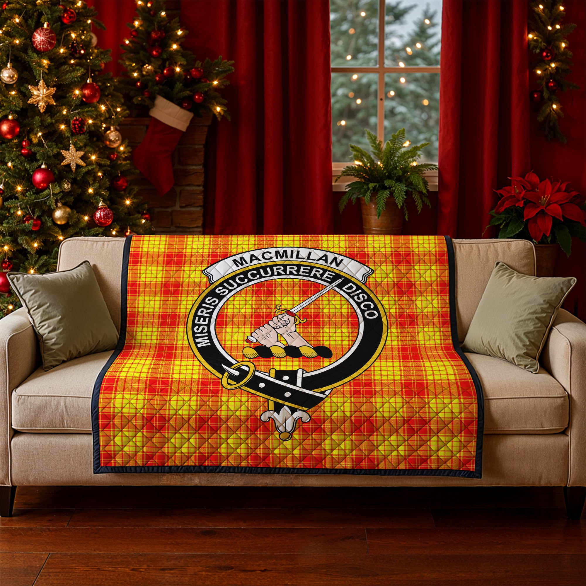 MacMillan Clan Tartan Crest Quilt